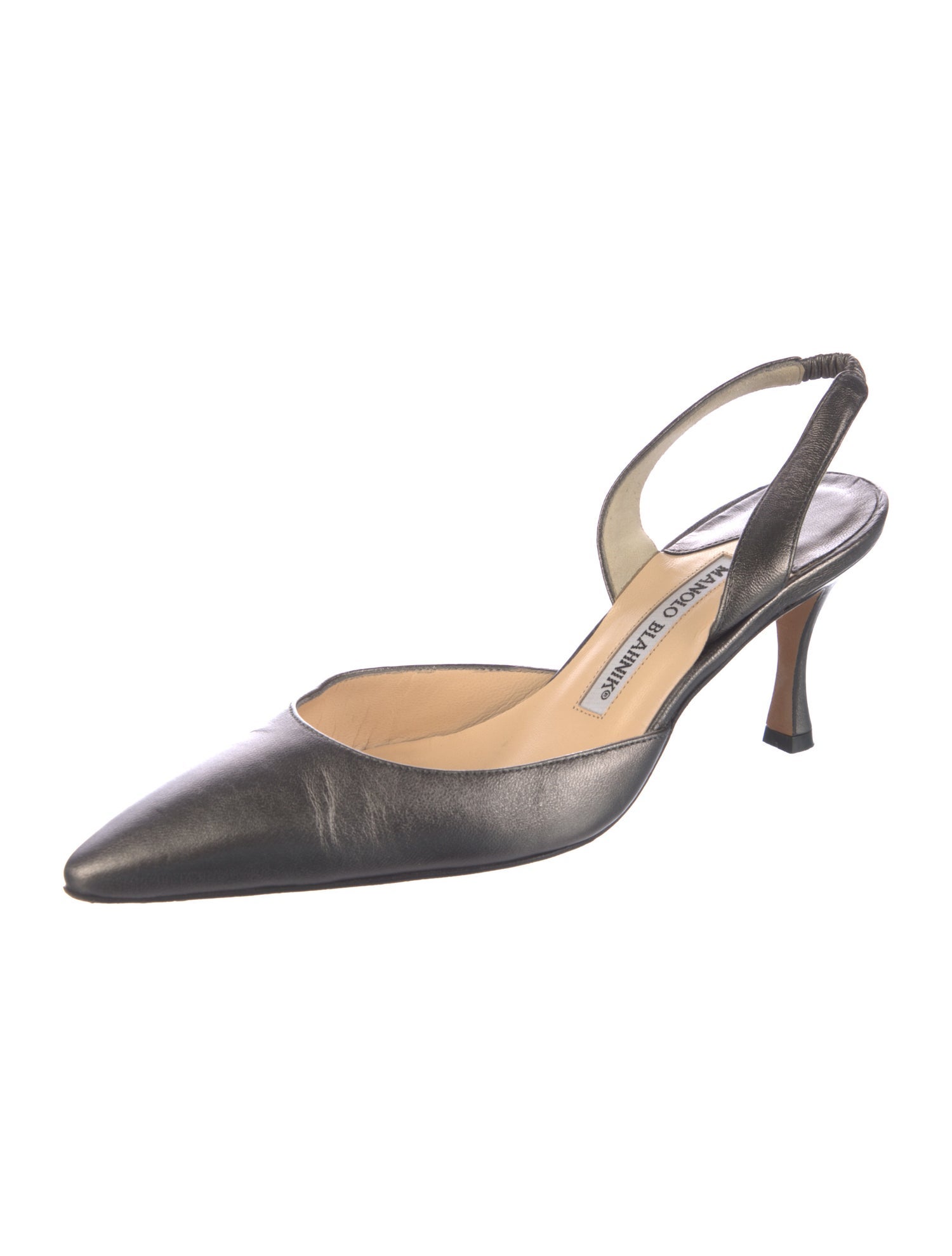 Manolo Blahnik Leather Slingback Pumps