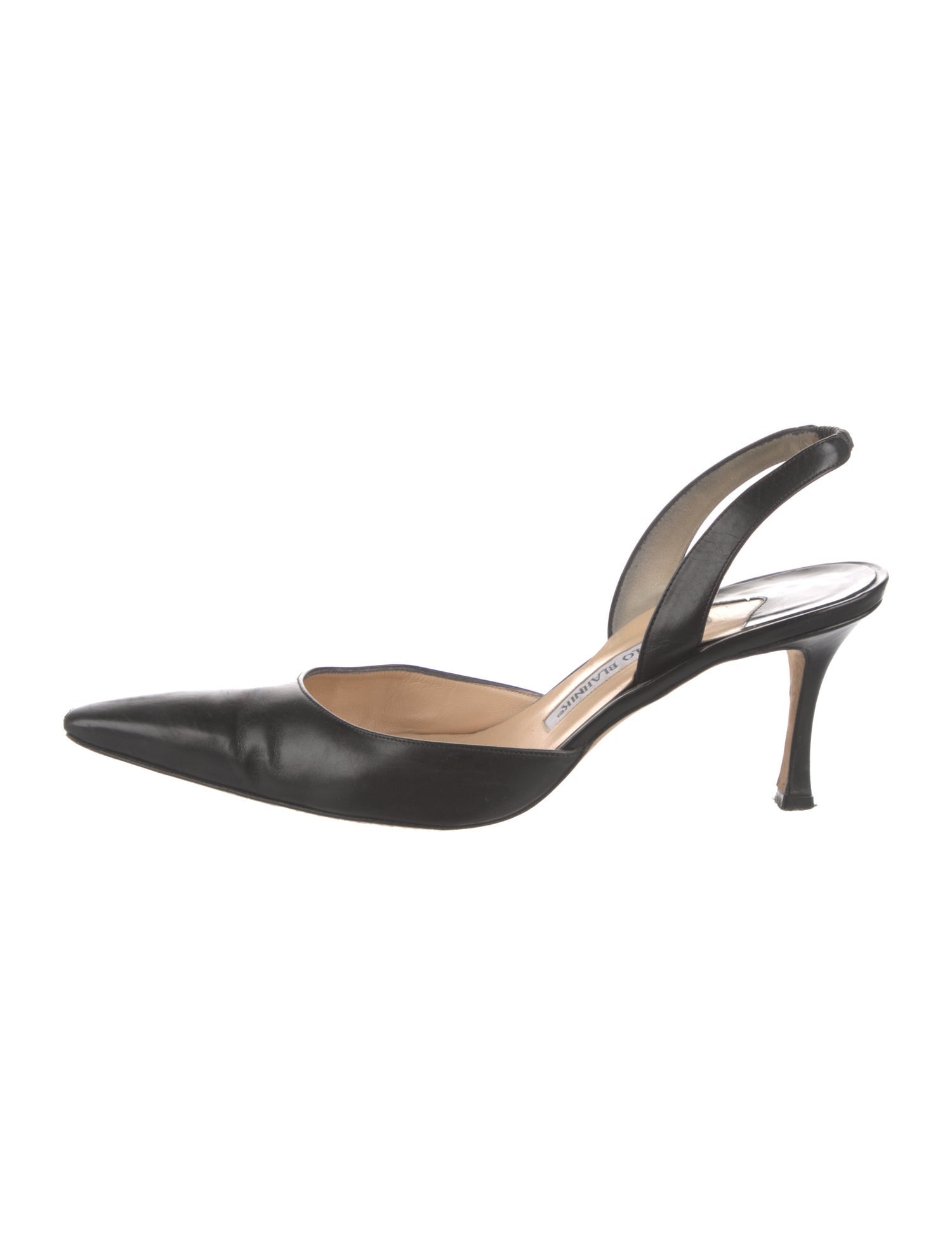Manolo Blahnik Leather Slingback Pumps