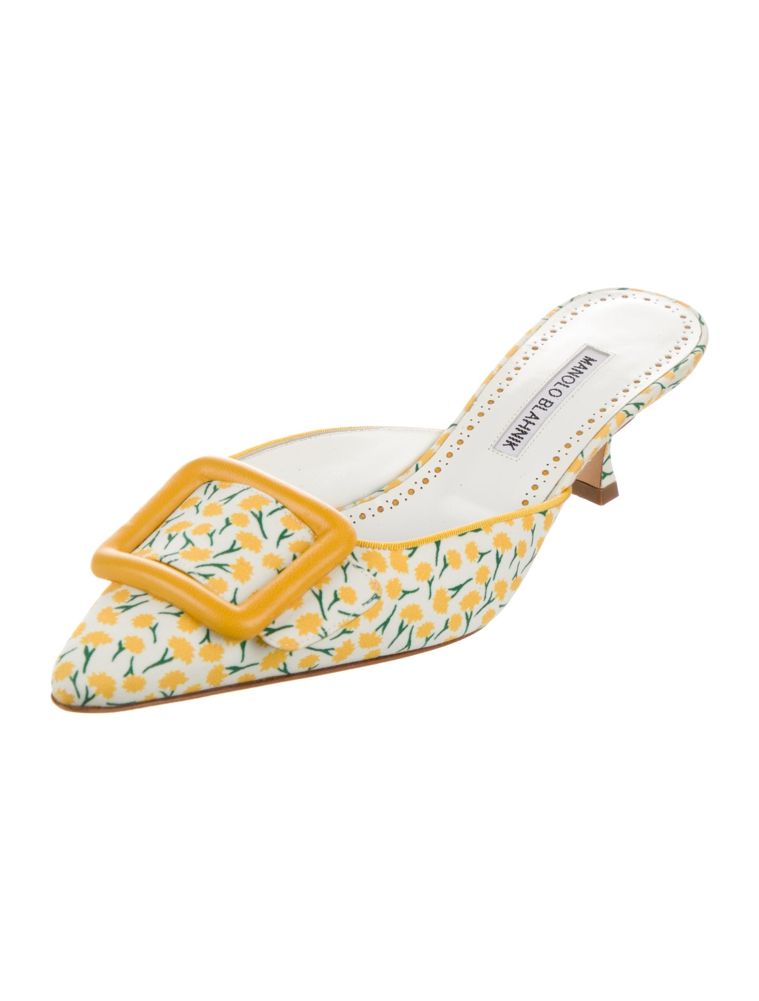 Manolo Blahnik Printed Mules