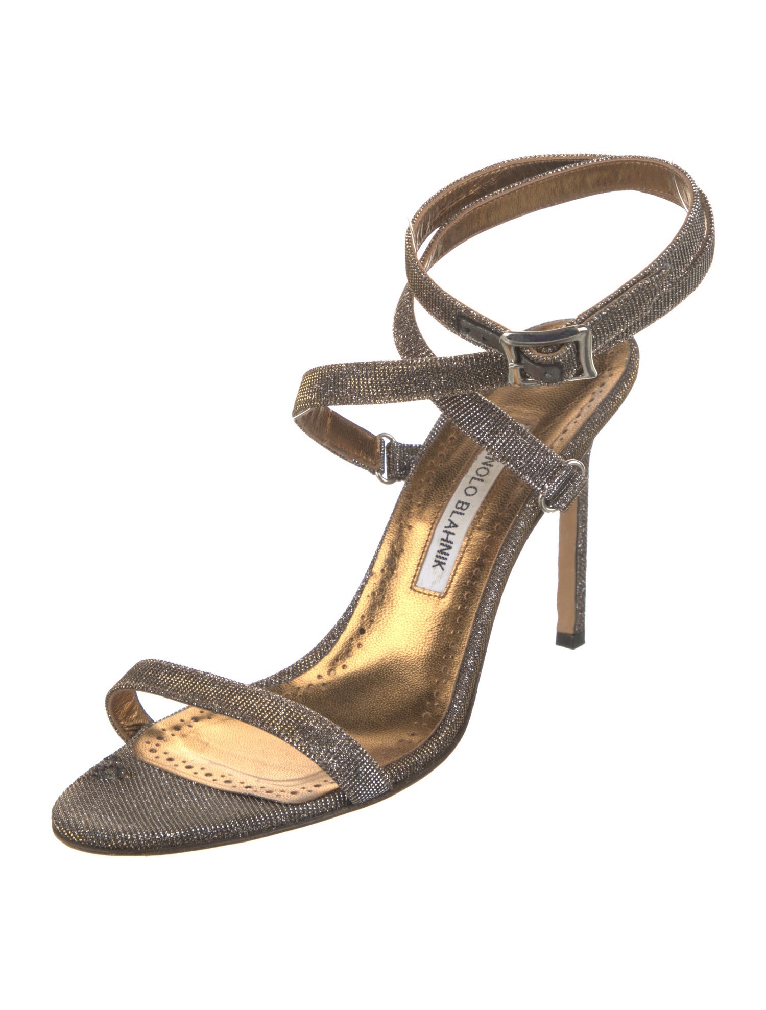 Manolo Blahnik Glitter Glitter Accents Sandals