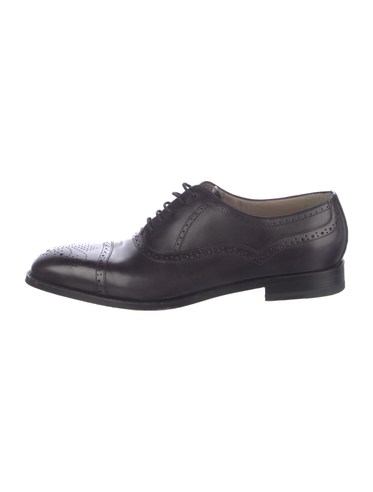 Manolo Blahnik Leather Eyelet Trim Brogues