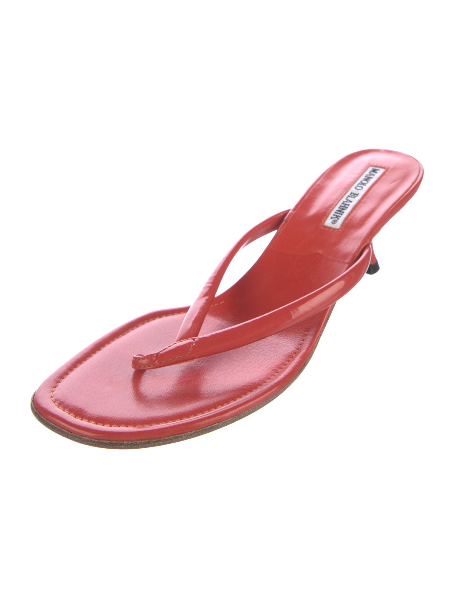 Manolo Blahnik Patent Leather Flip Flops