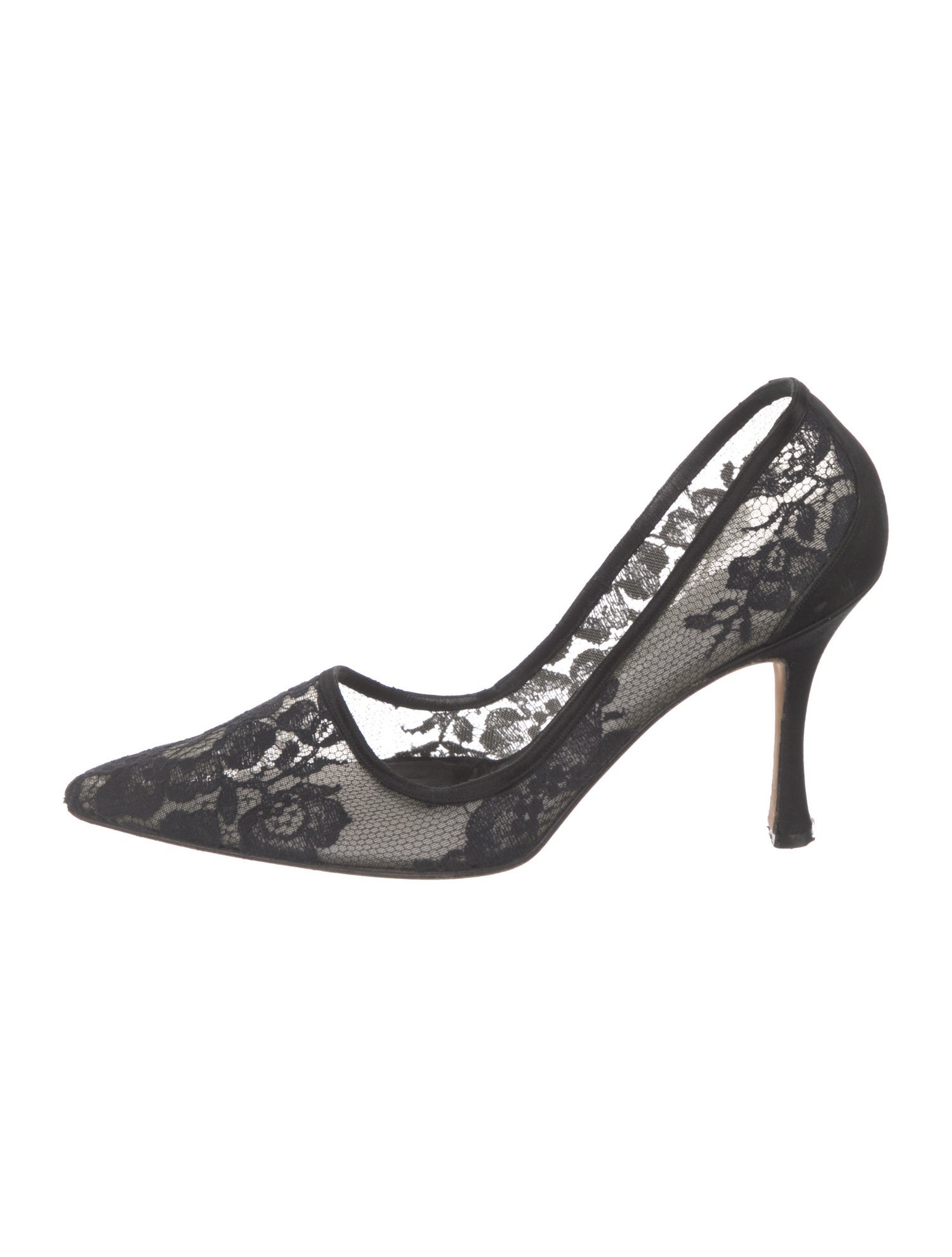 Manolo Blahnik Lace Lace Pattern Pumps