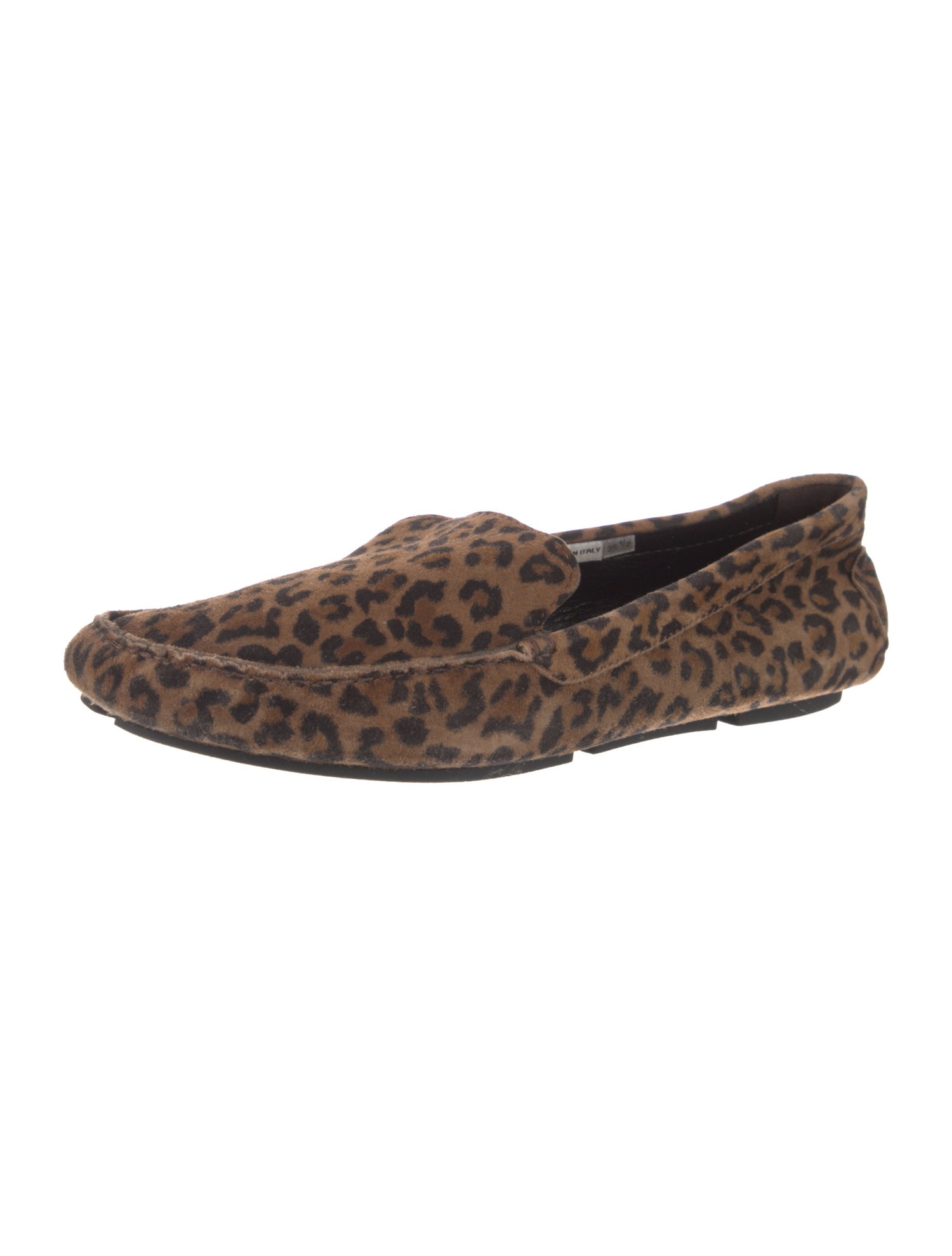 Manolo Blahnik Suede Animal Print Moccasins