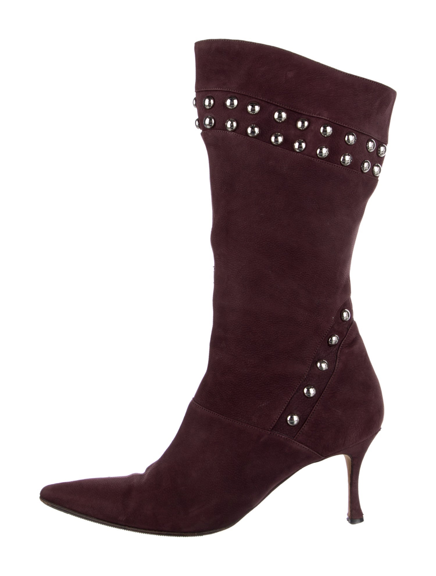 Manolo Blahnik Suede Patterned Boots