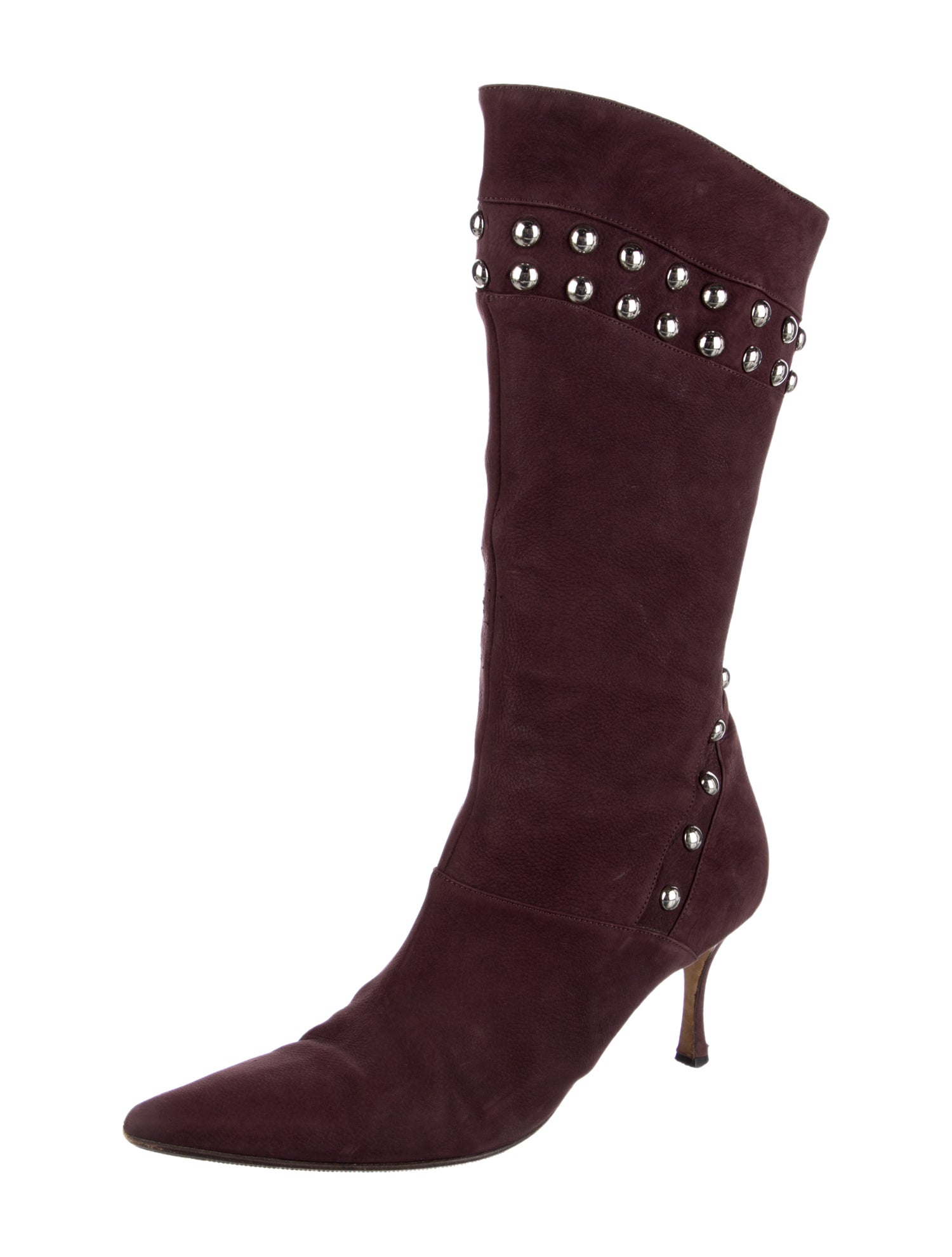 Manolo Blahnik Suede Patterned Boots