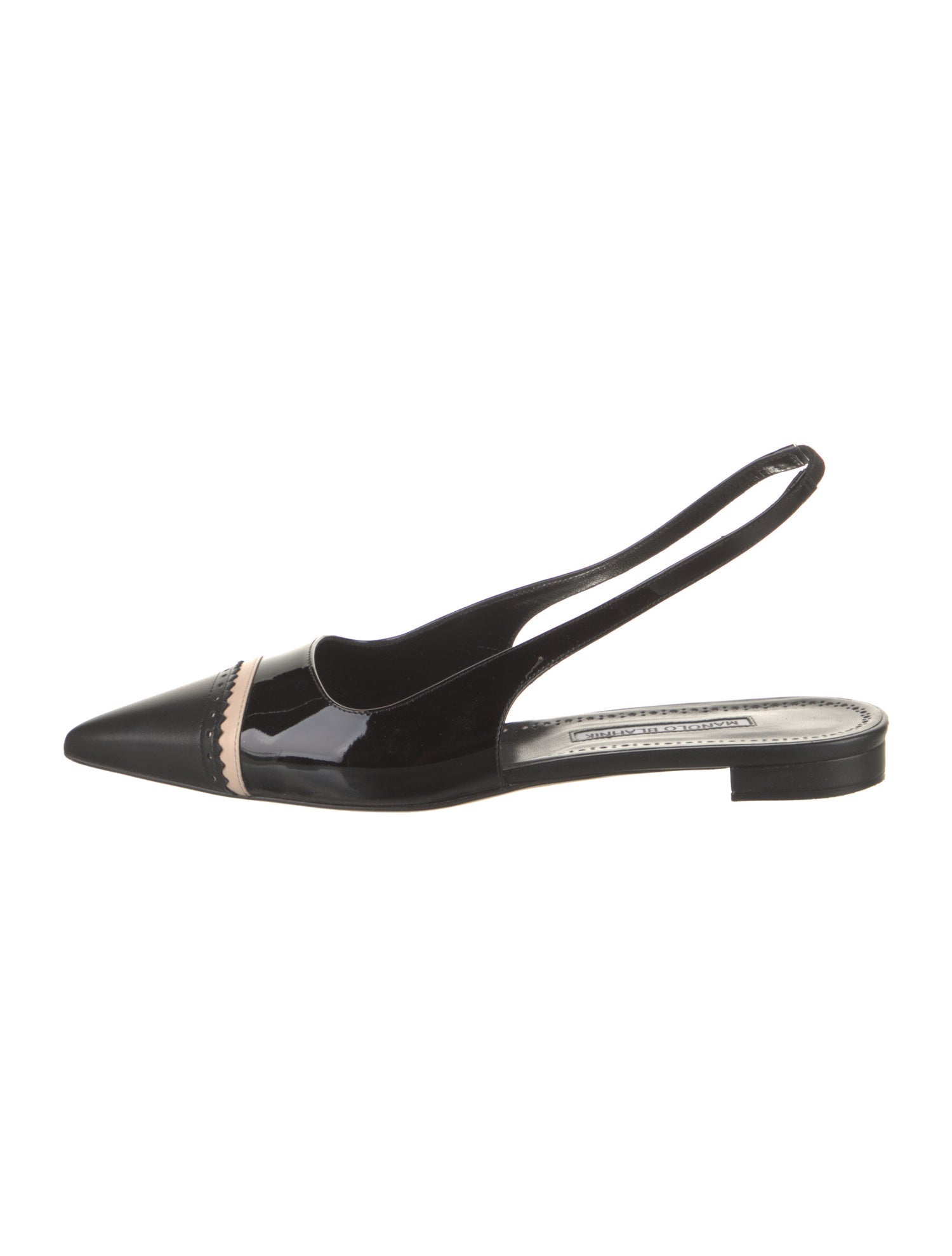 Manolo Blahnik Patent Leather Slingback Flats