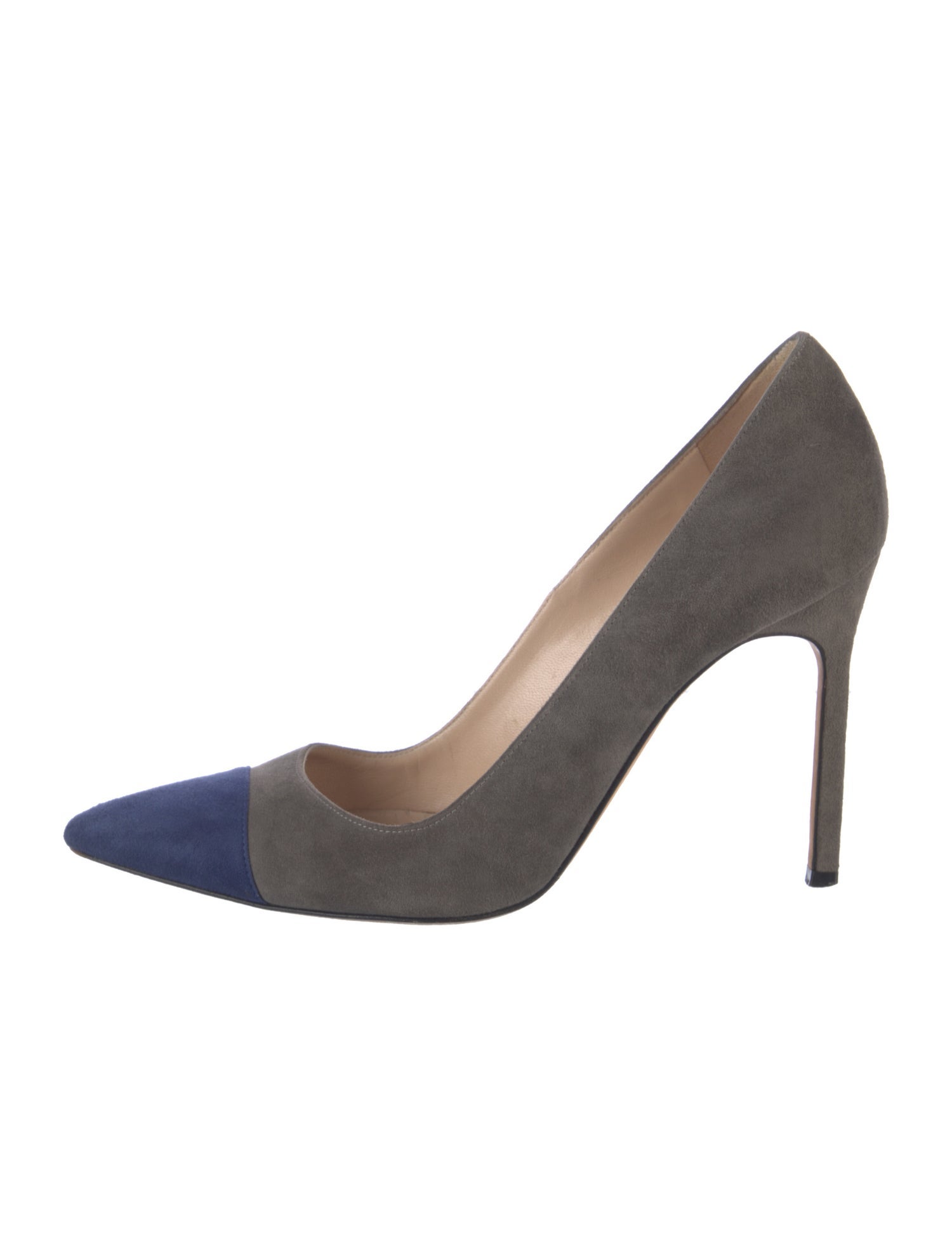 Manolo Blahnik Suede Colorblock Pattern Pumps