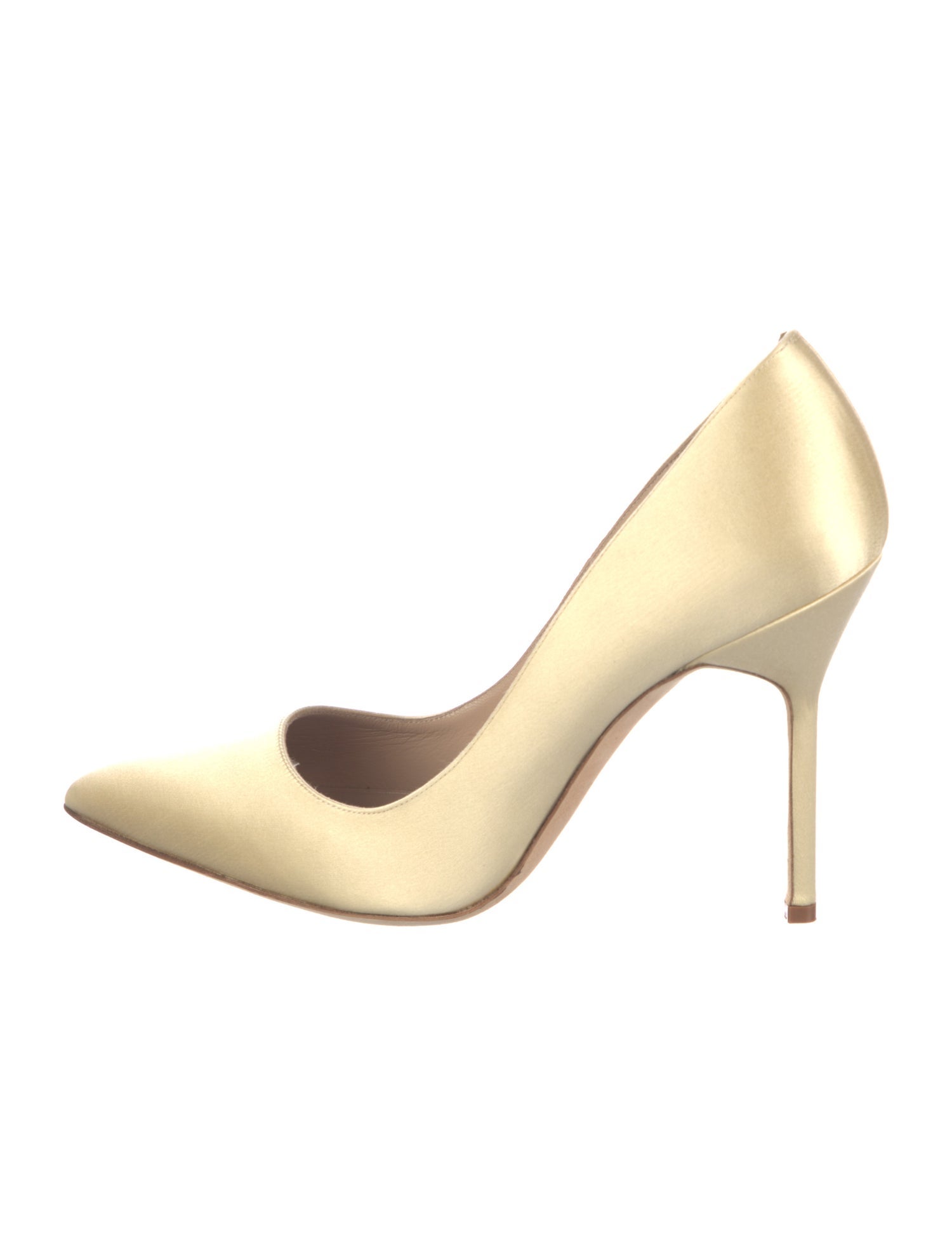 Manolo Blahnik Satin Crystal Embellishments Pumps