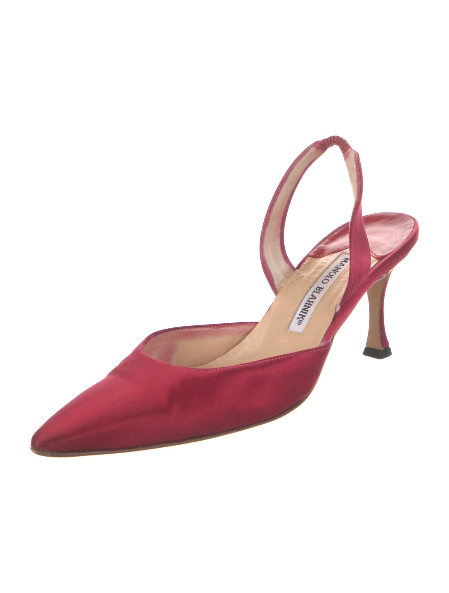Manolo Blahnik Satin Slingback Pumps