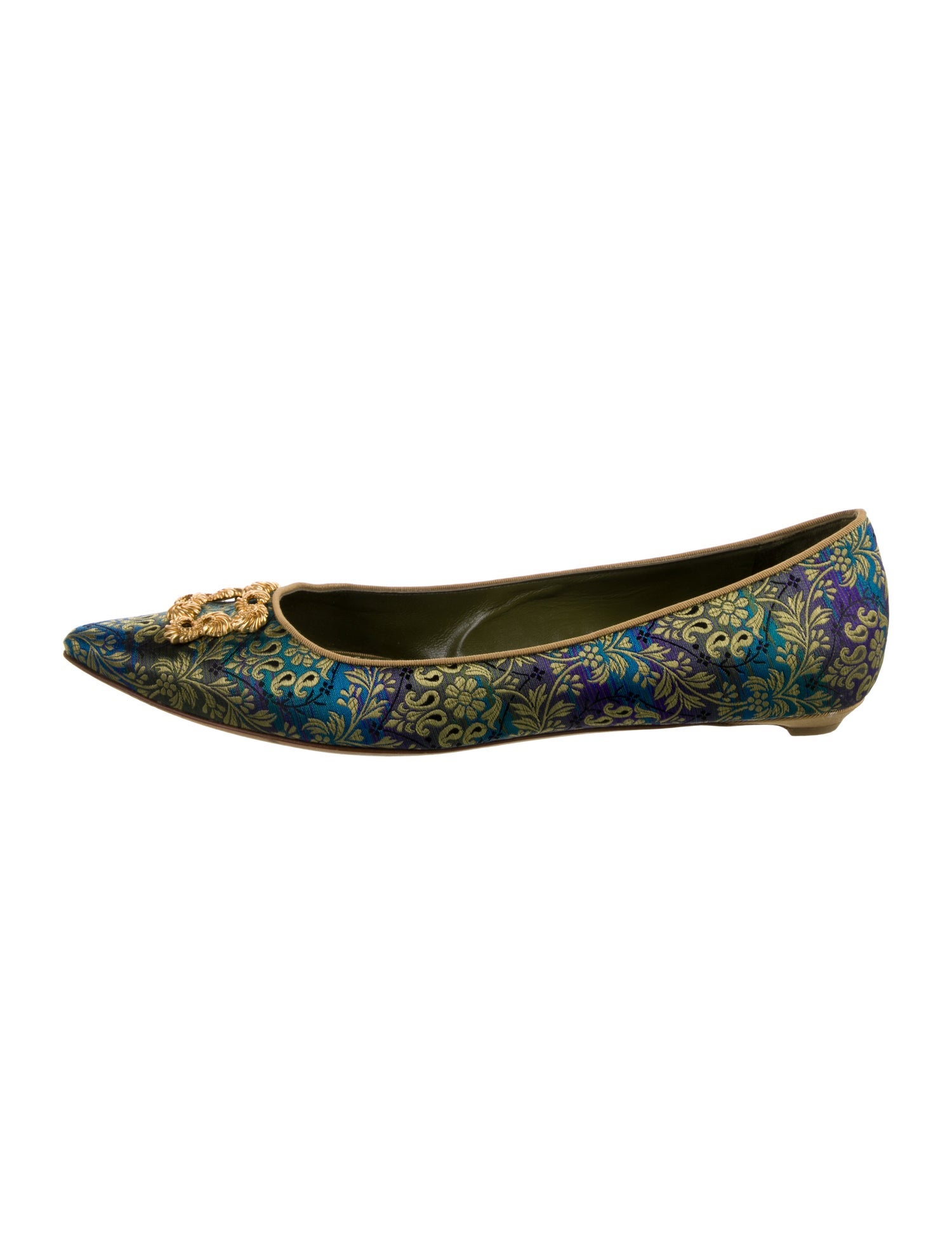 Manolo Blahnik Floral Print Flats
