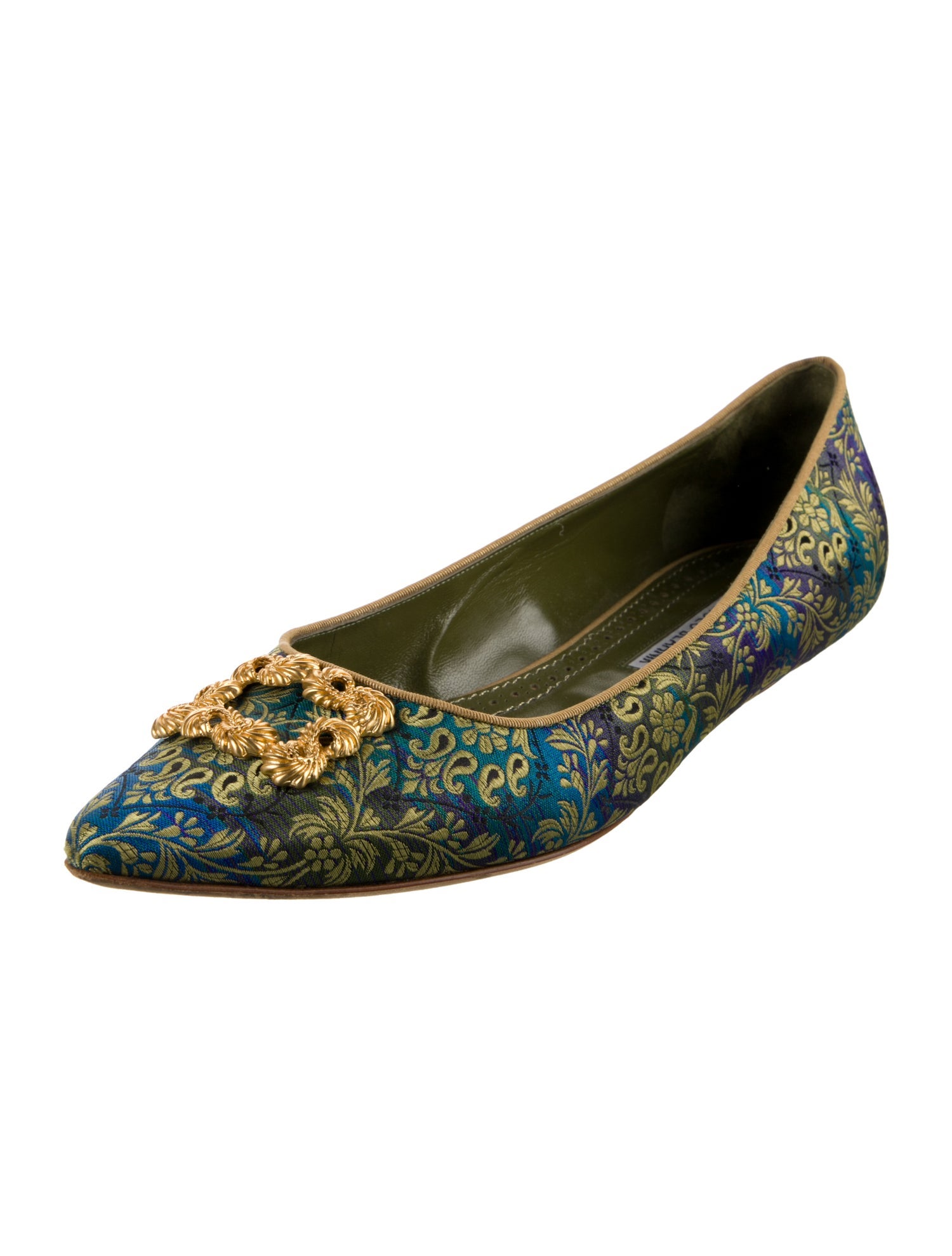 Manolo Blahnik Floral Print Flats