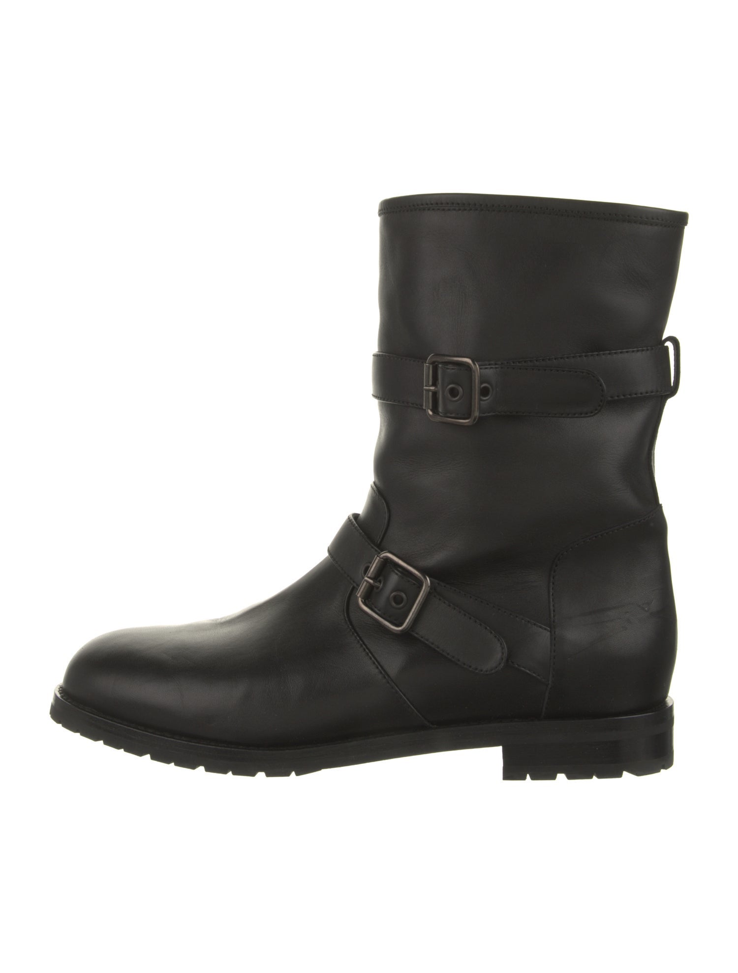 Manolo Blahnik Leather Moto Boots