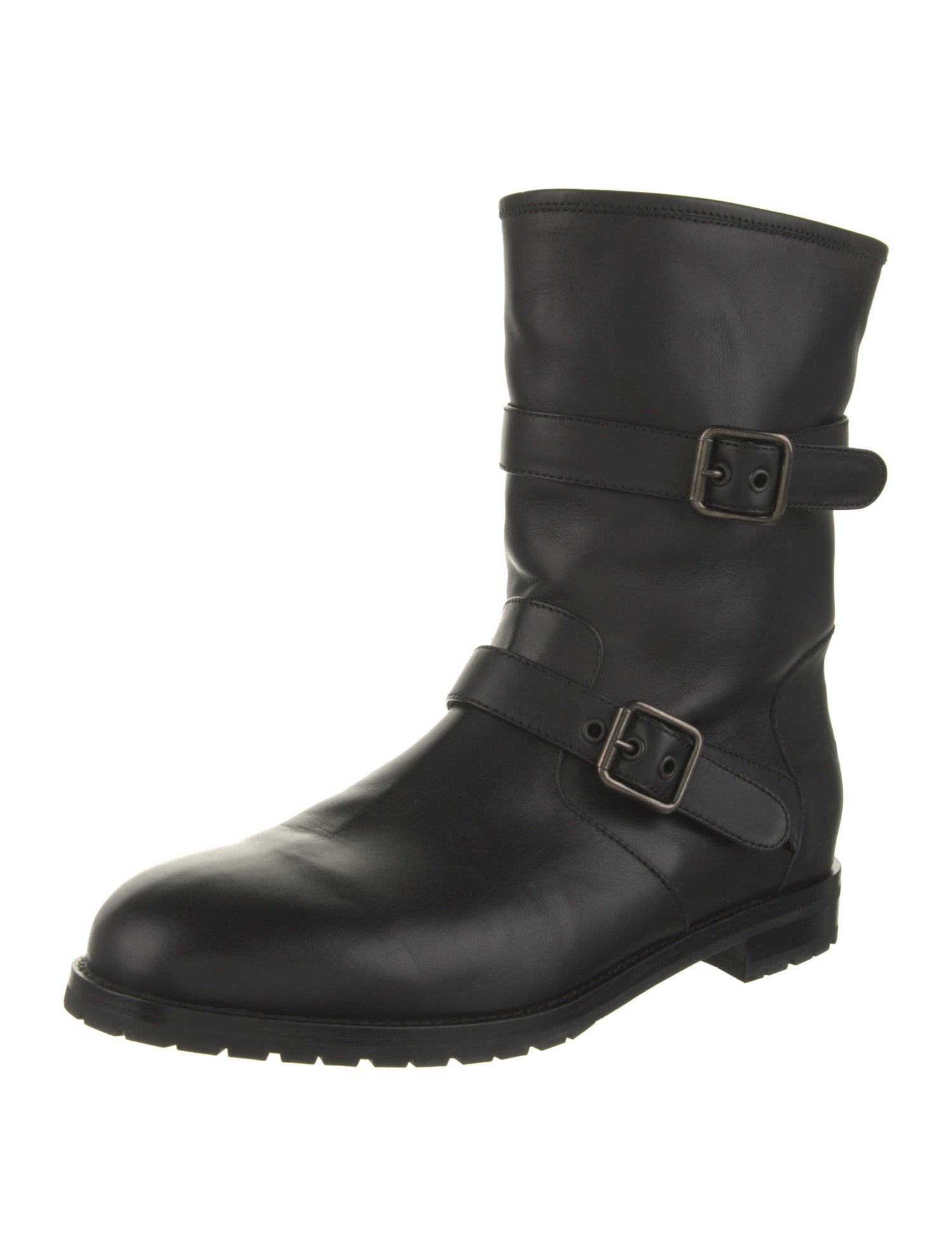 Manolo Blahnik Leather Moto Boots