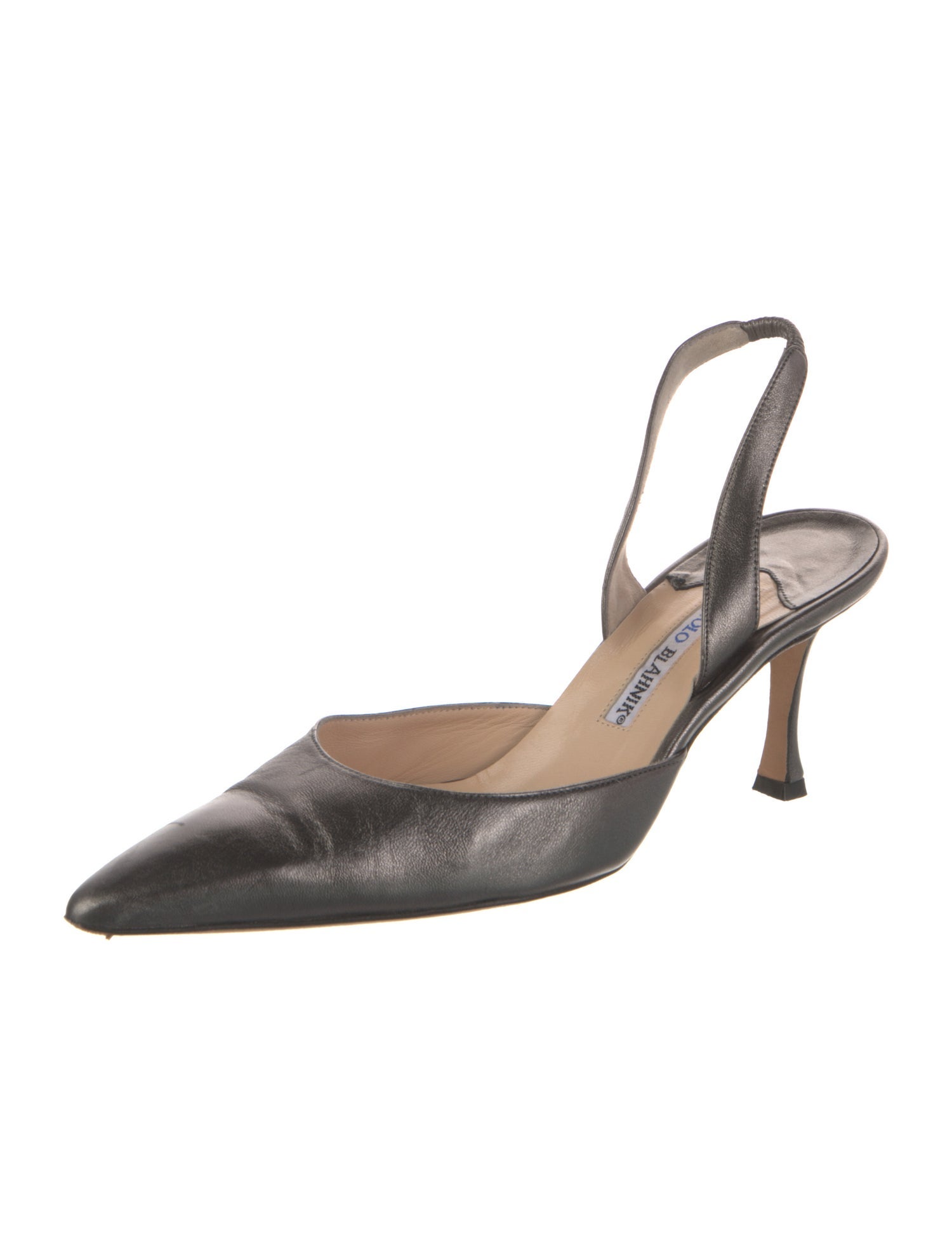 Manolo Blahnik Leather Slingback Pumps