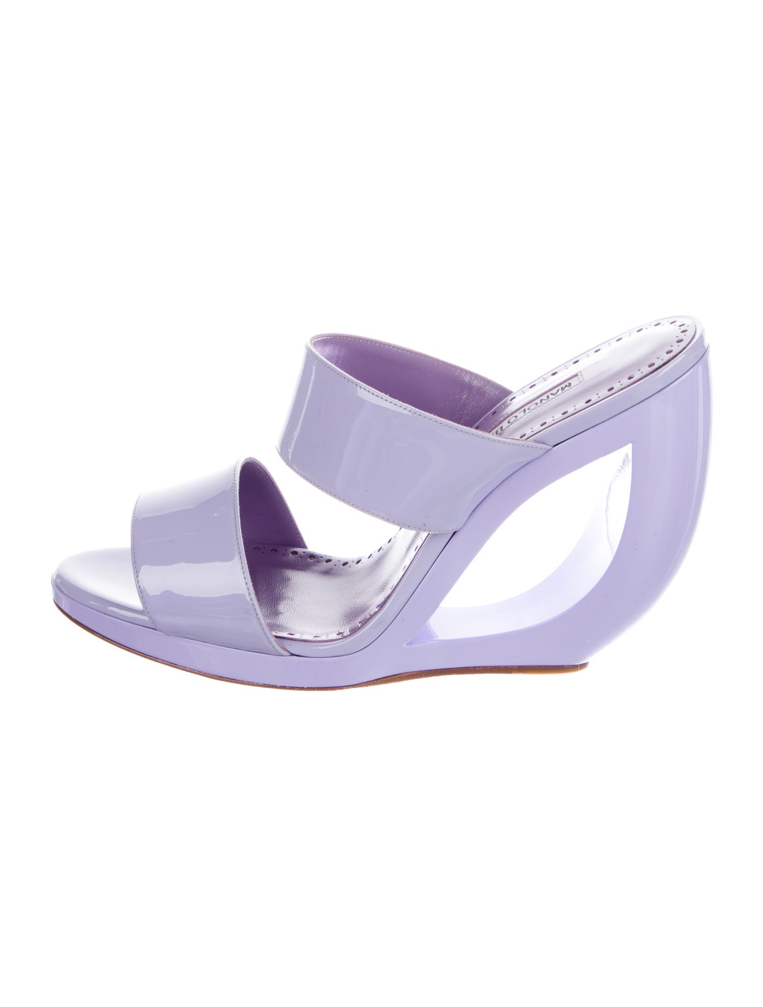 Manolo Blahnik Patent Leather Slides