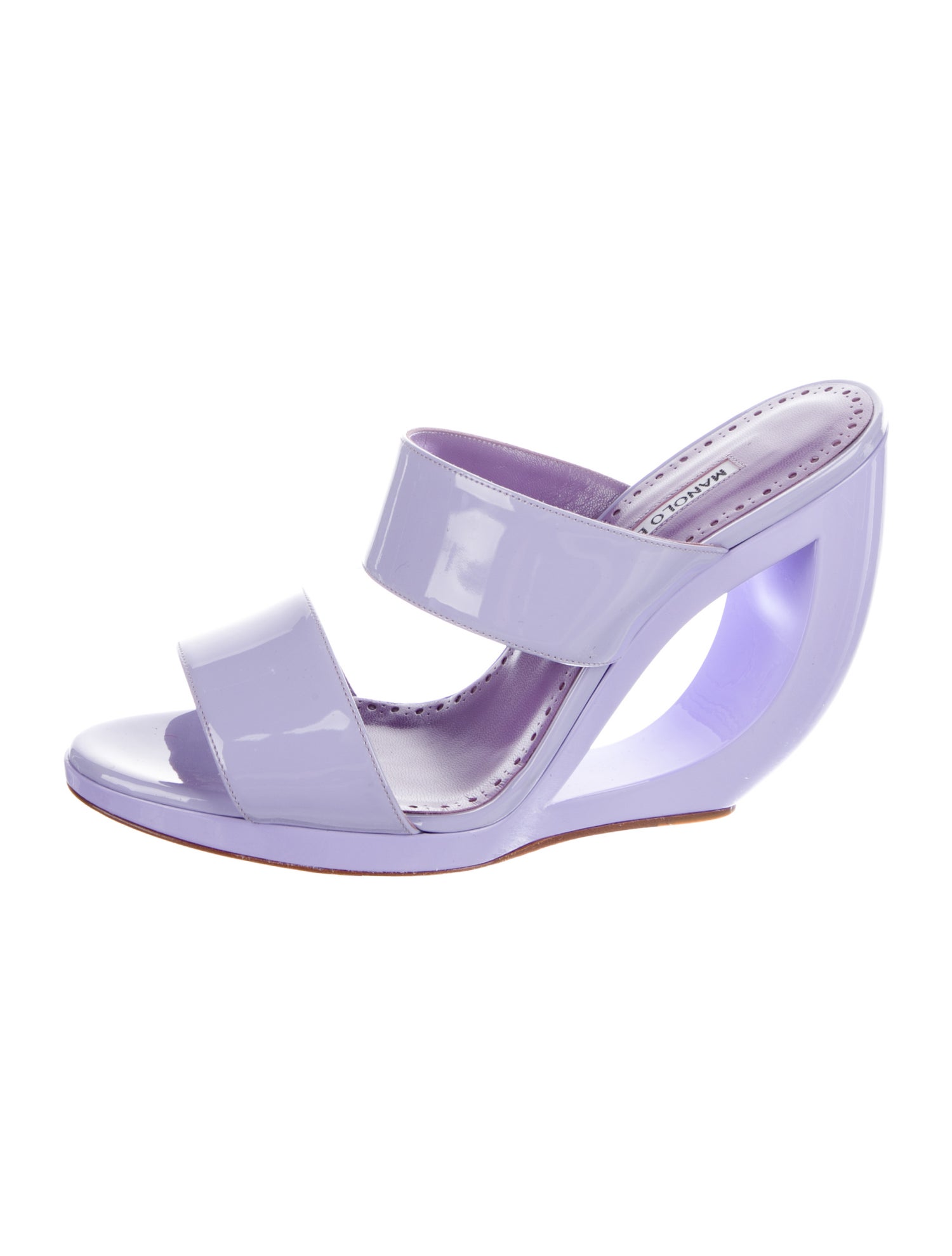 Manolo Blahnik Patent Leather Slides
