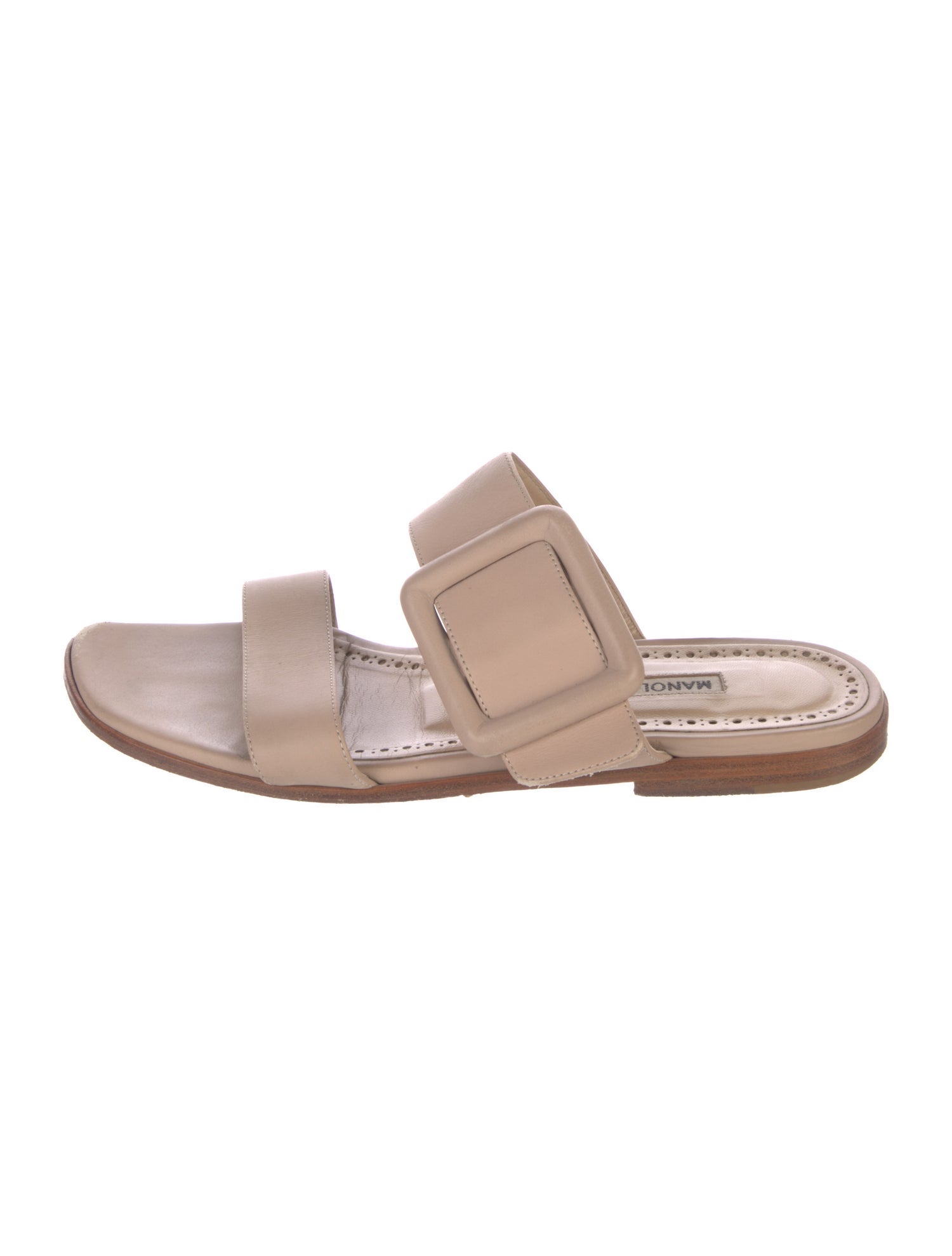 Manolo Blahnik Leather Slides