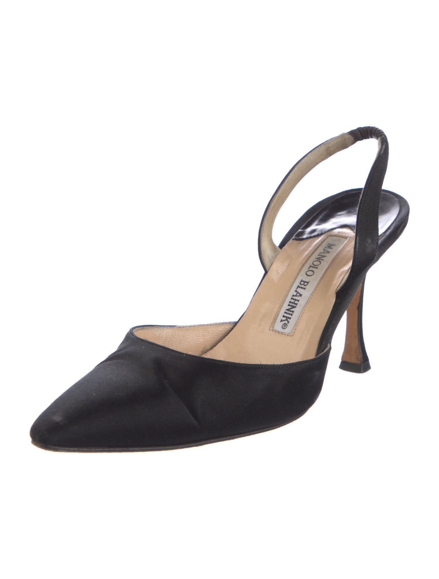 Manolo Blahnik Satin Slingback Pumps