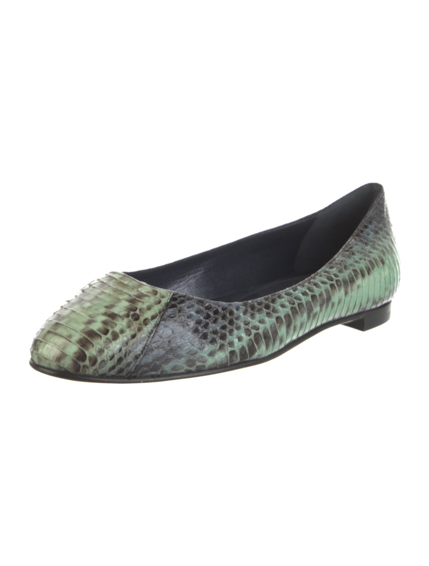 Manolo Blahnik Snakeskin Animal Print Flats