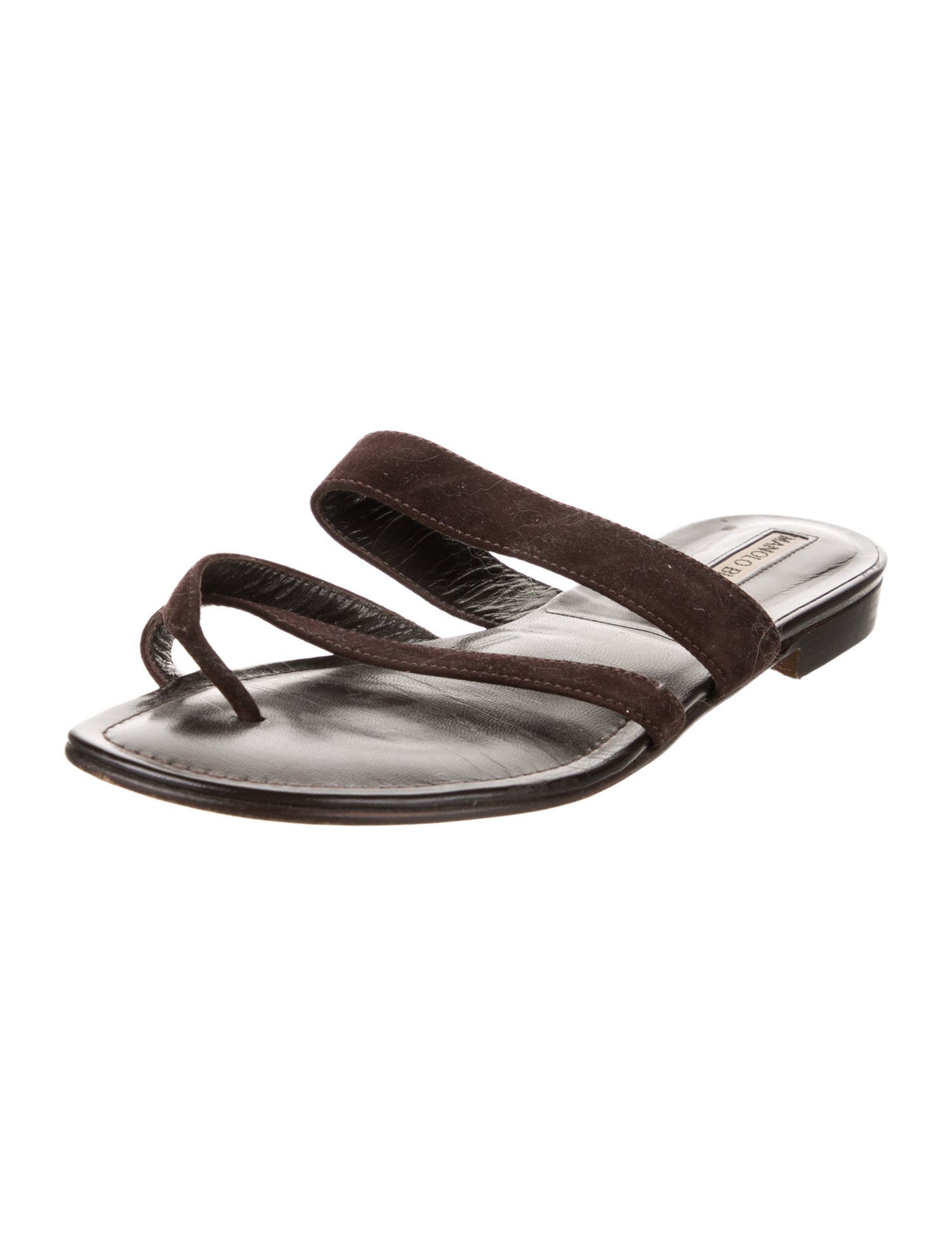 Manolo Blahnik Leather Slides
