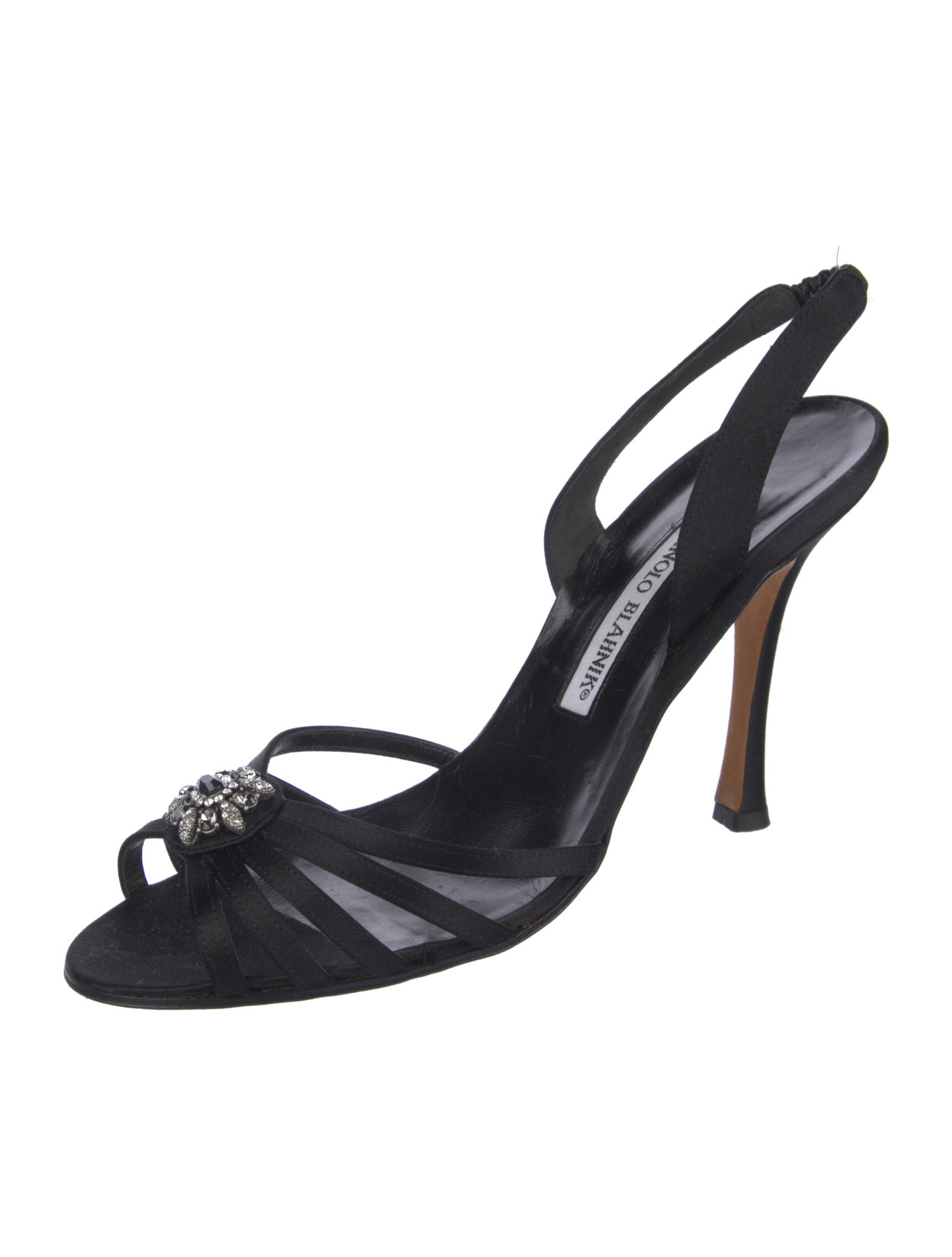 Manolo Blahnik Satin Slingback Sandals