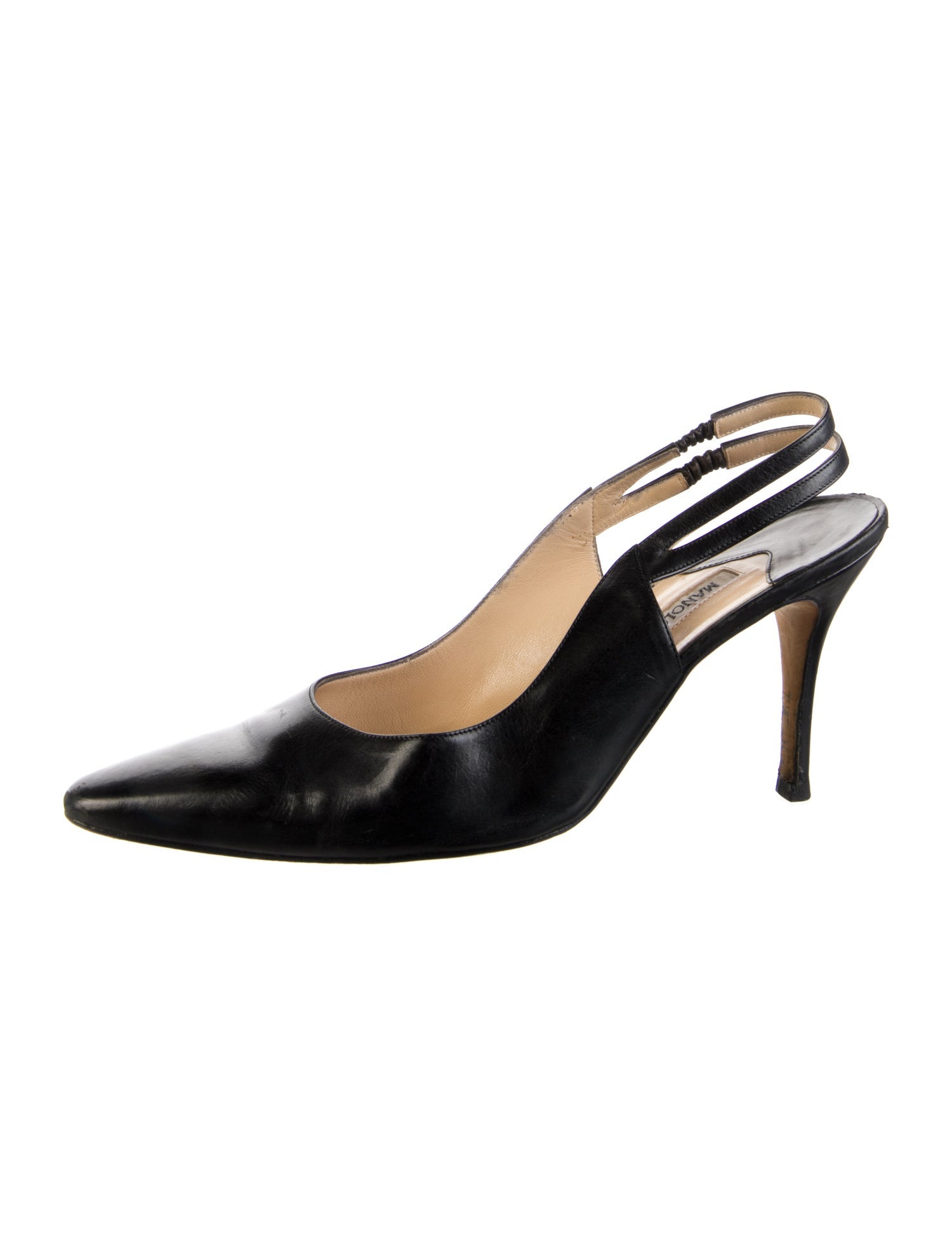 Manolo Blahnik Leather Slingback Pumps