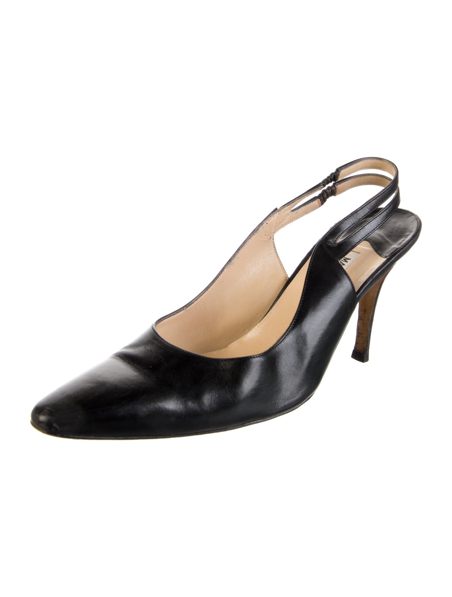 Manolo Blahnik Leather Slingback Pumps