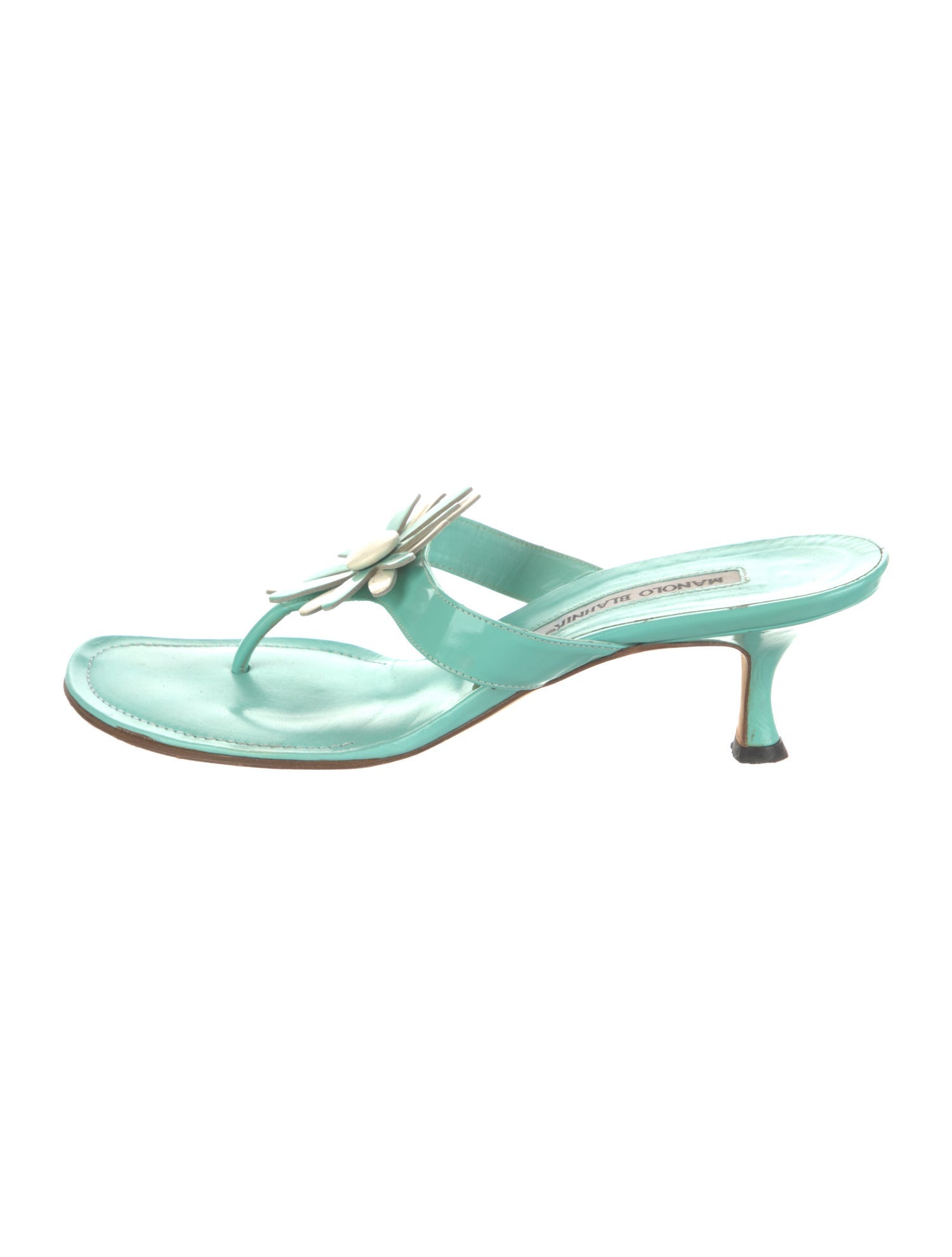 Manolo Blahnik Patent Leather Slides