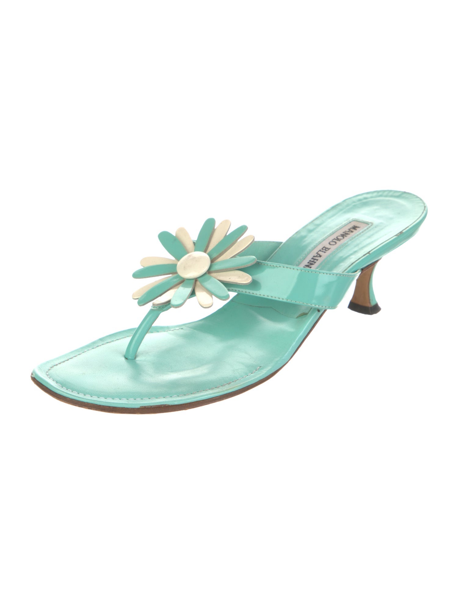 Manolo Blahnik Patent Leather Slides