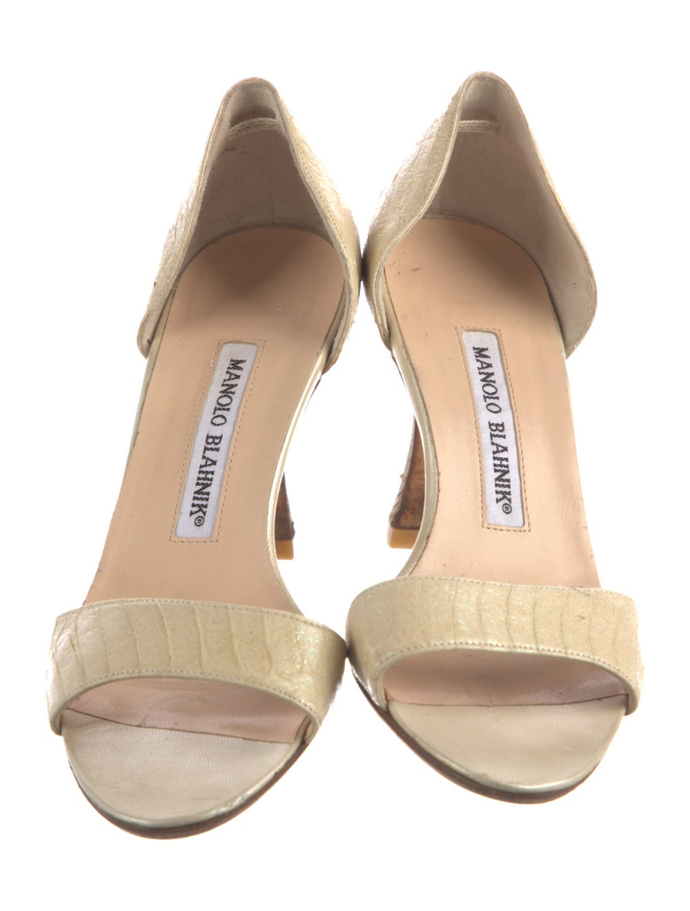 Manolo Blahnik Python Sandals Neutrals - image 3