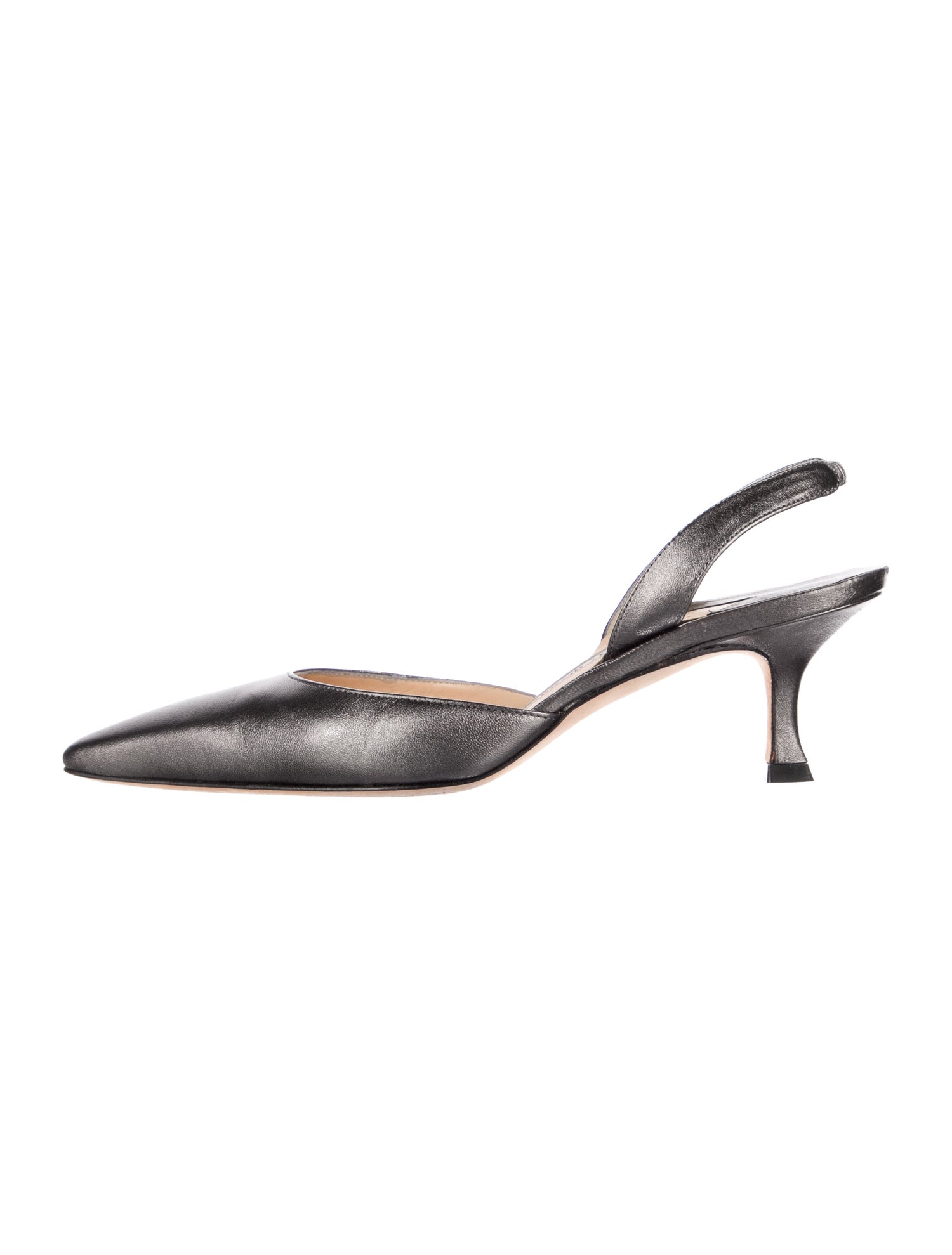 Manolo Blahnik Leather Slingback Pumps