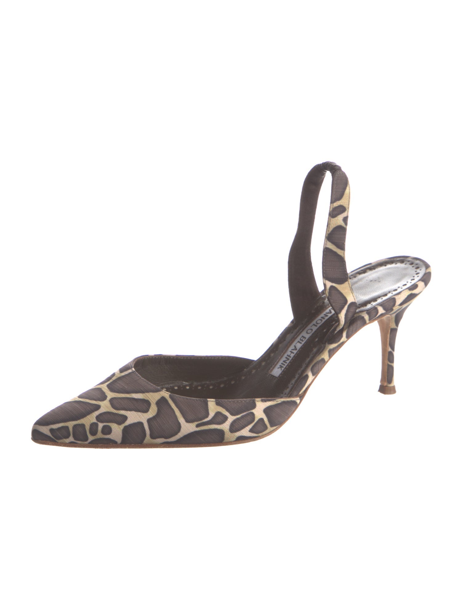Manolo Blahnik Animal Print Slingback Pumps