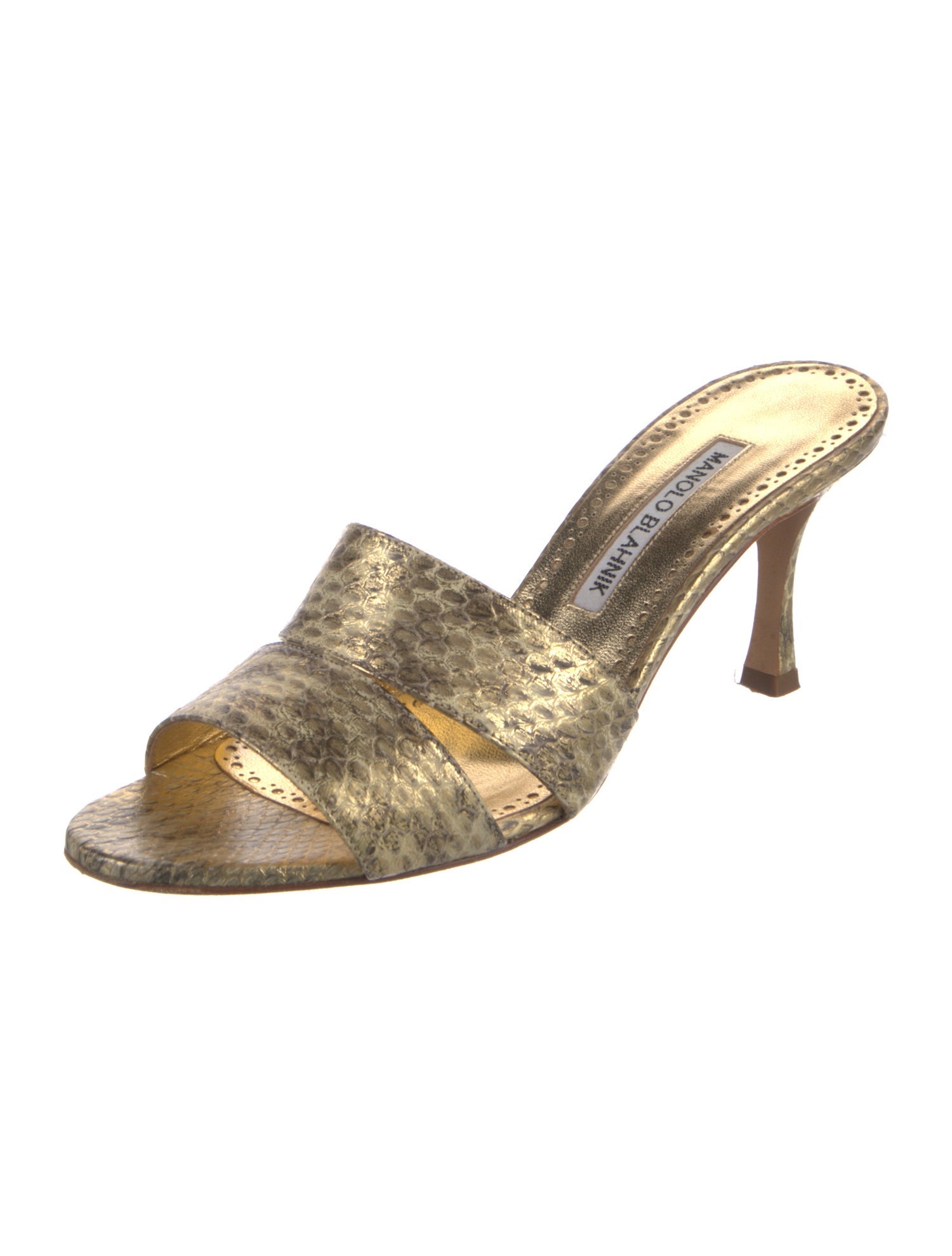 Manolo Blahnik Leather Slides