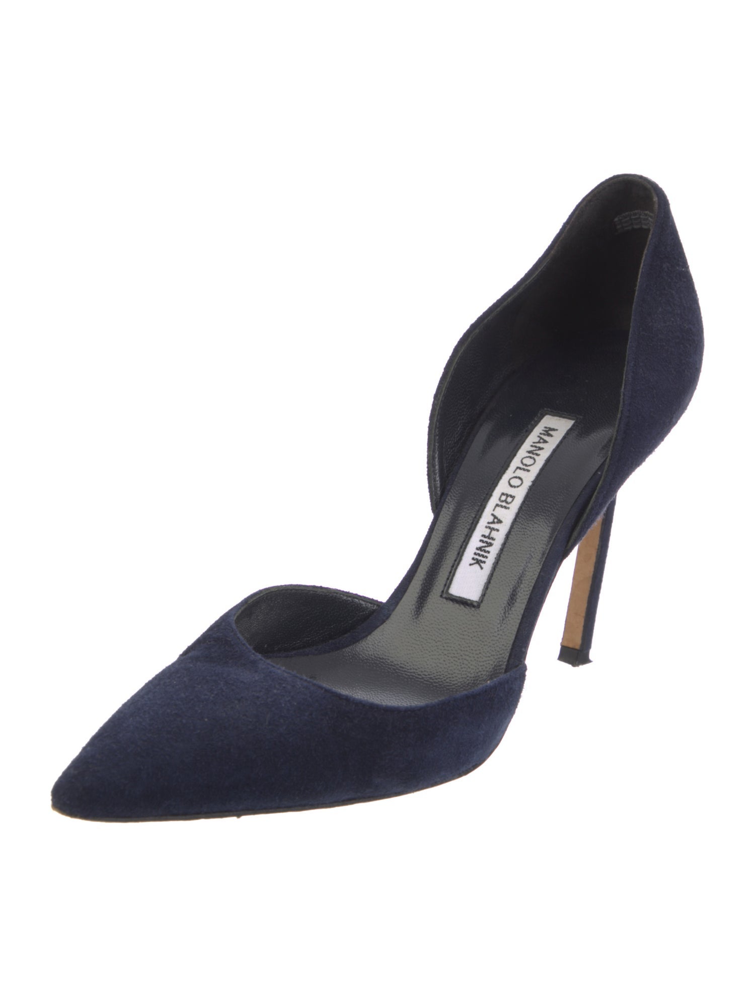 Manolo Blahnik Suede D'Orsay Pumps