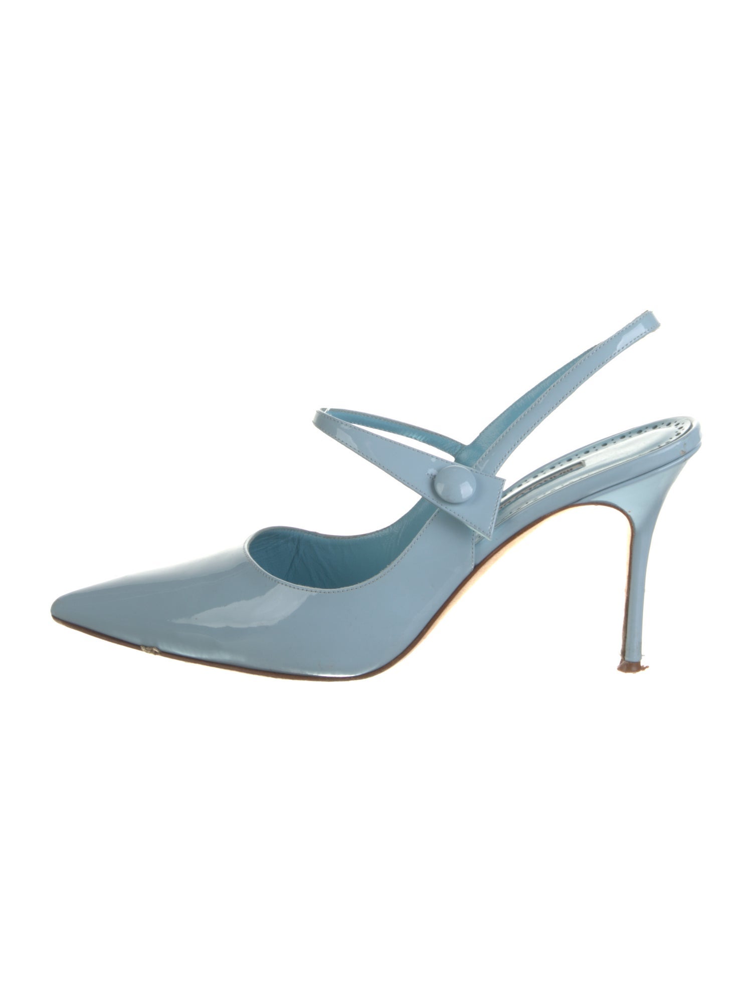 Manolo Blahnik Patent Leather Slingback Pumps