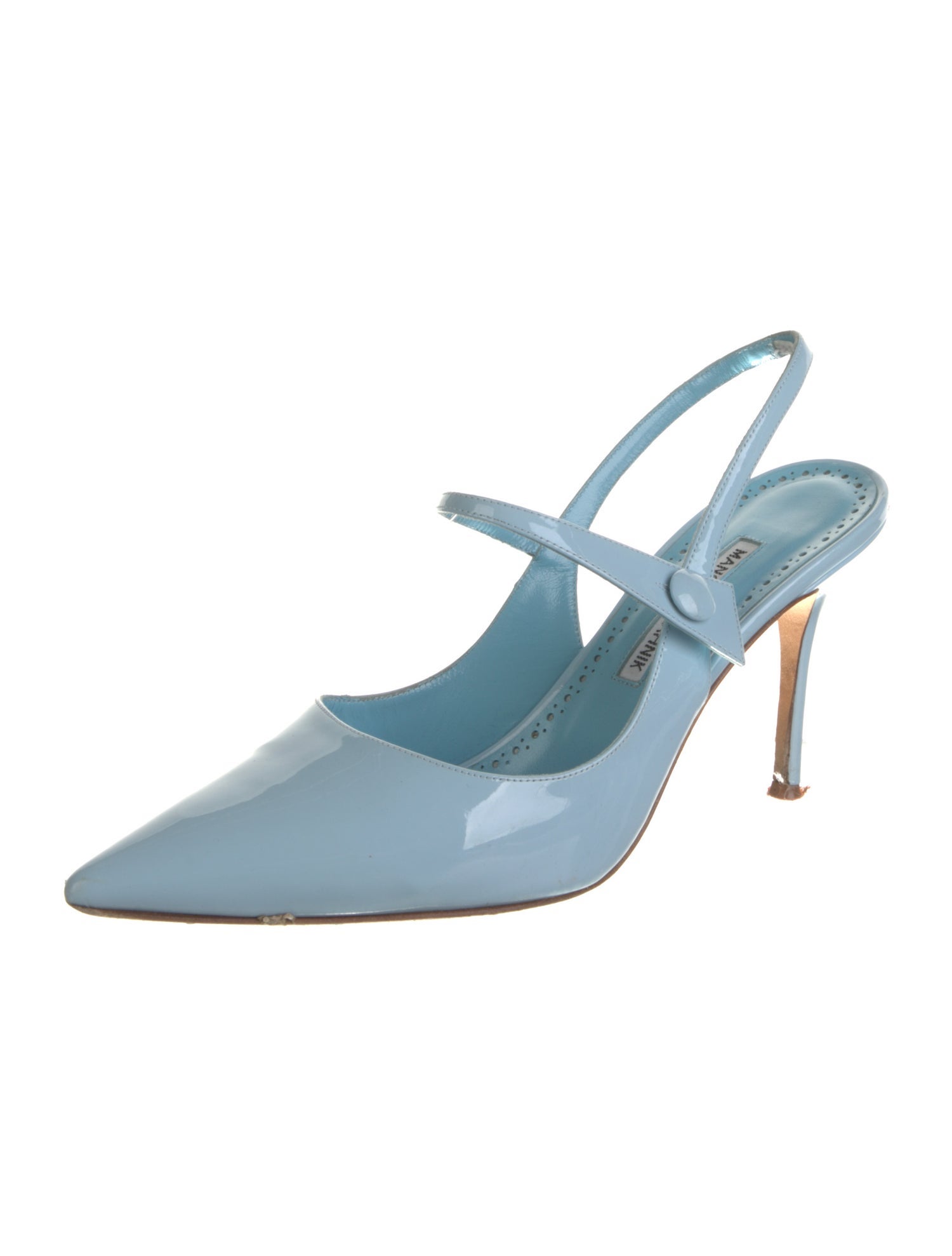 Manolo Blahnik Patent Leather Slingback Pumps