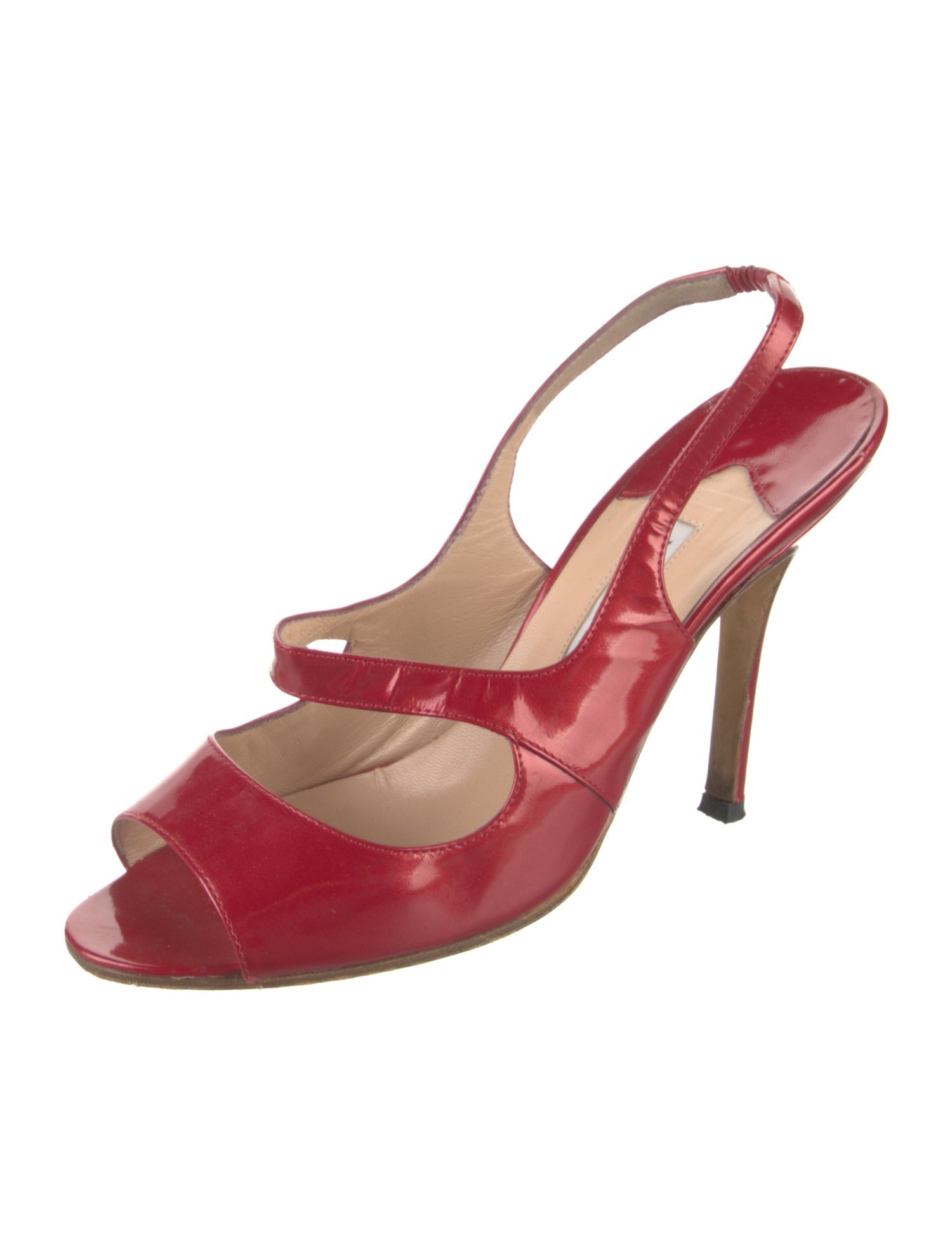 Manolo Blahnik Patent Leather Slingback Sandals