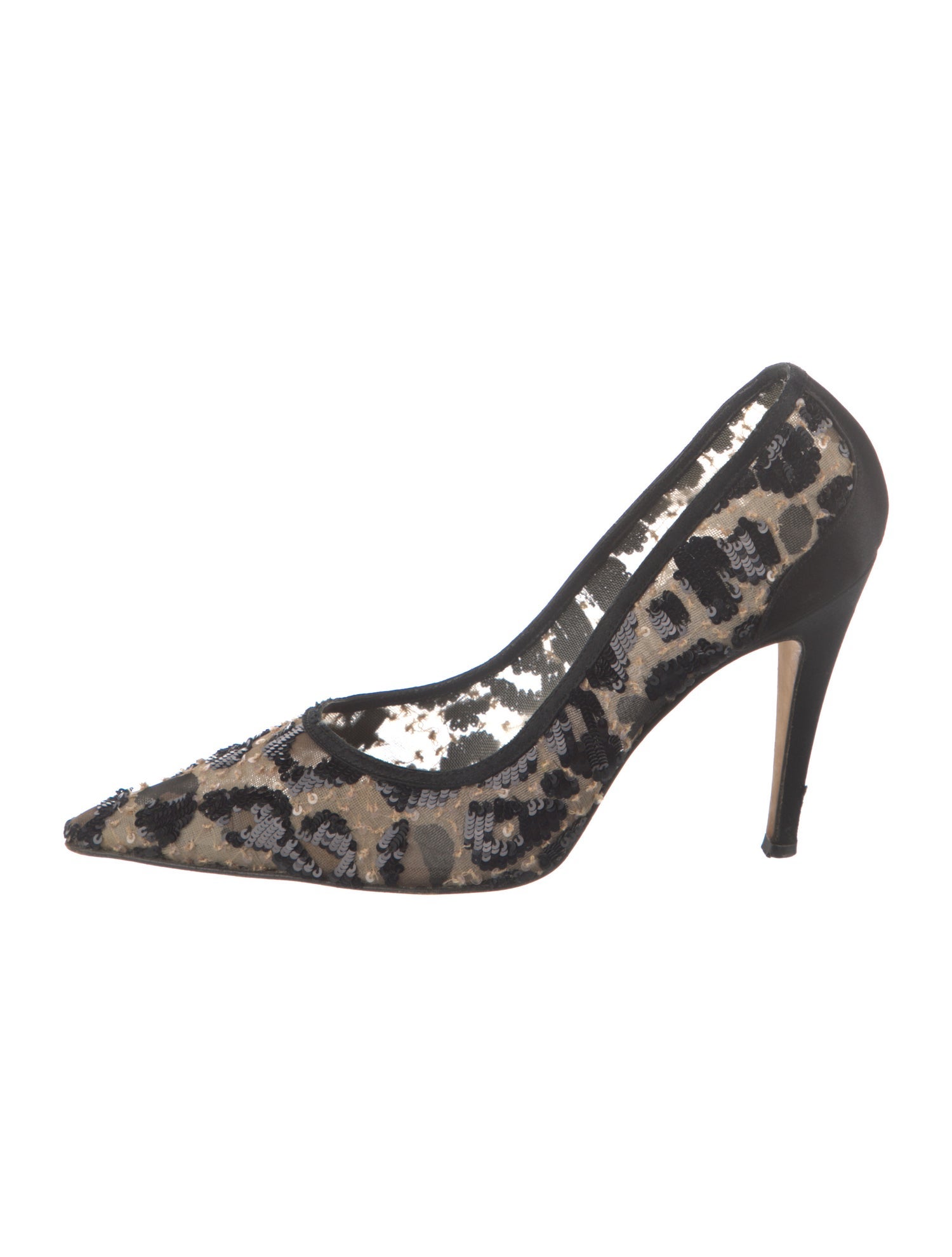 Manolo Blahnik Sequins Animal Print Pumps