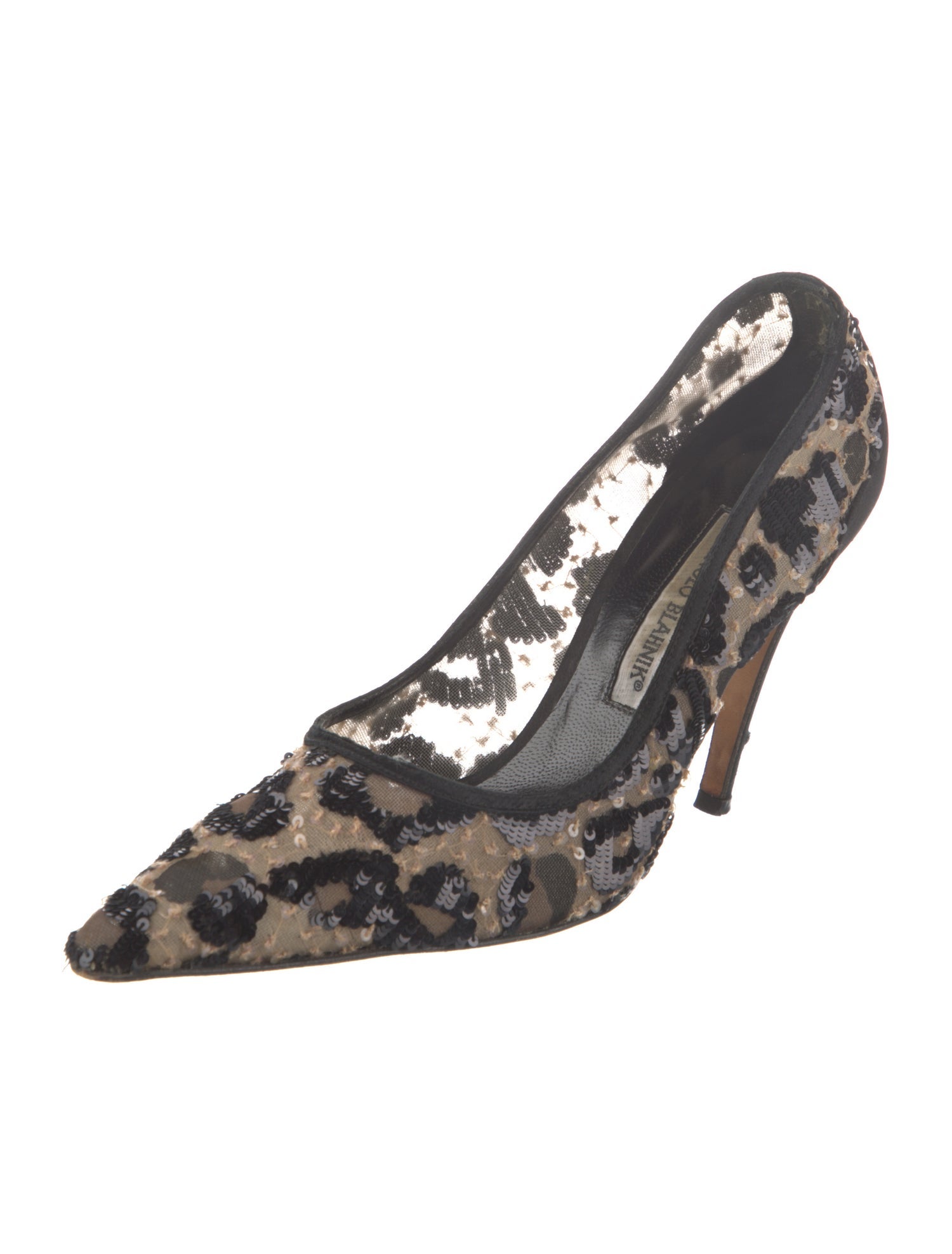 Manolo Blahnik Sequins Animal Print Pumps