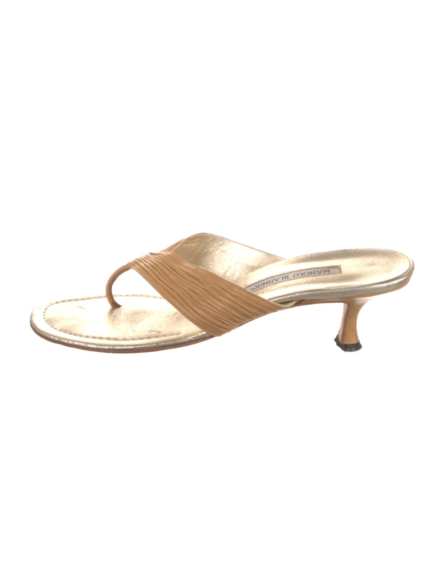 Manolo Blahnik Leather Slides