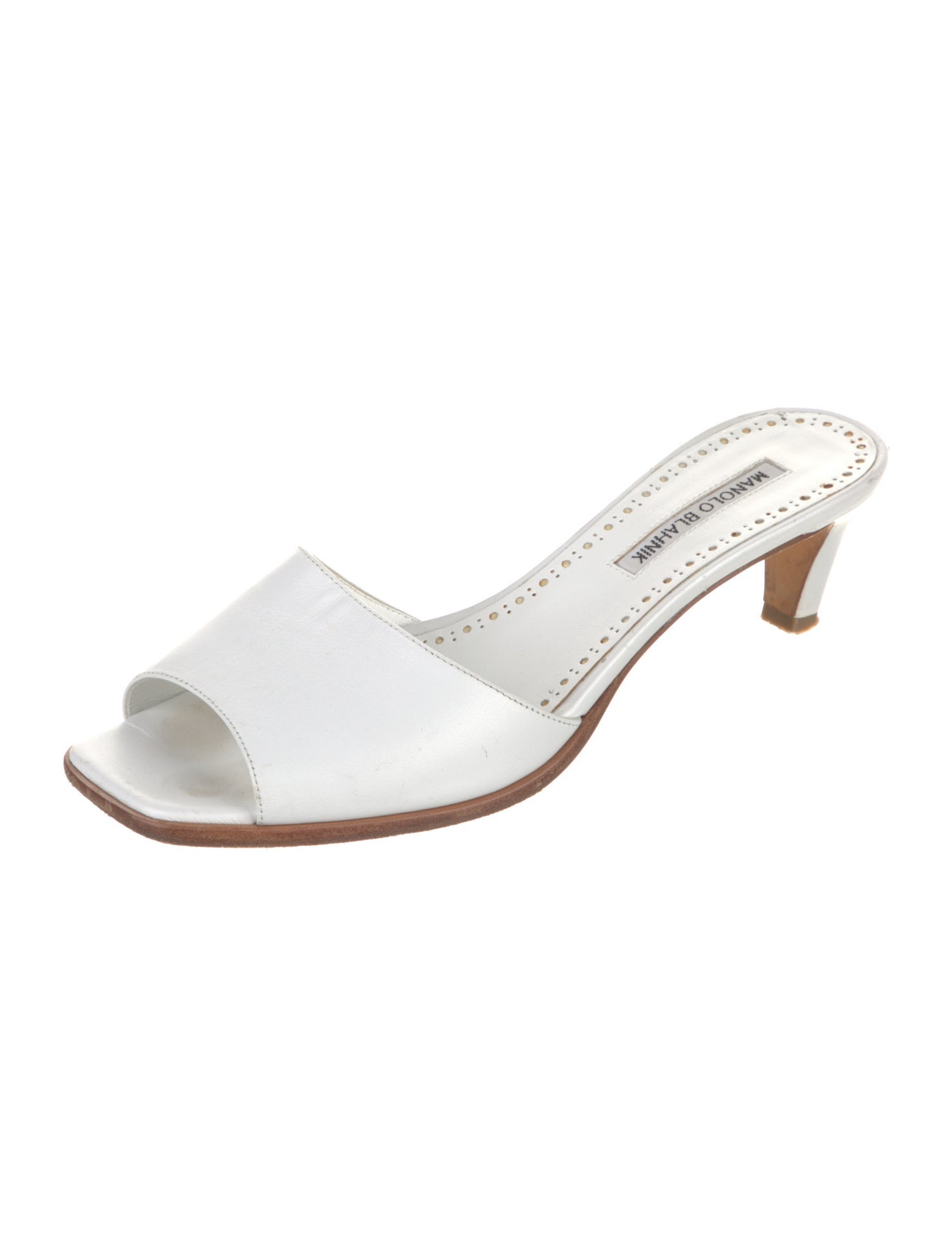 Manolo Blahnik Leather Slides