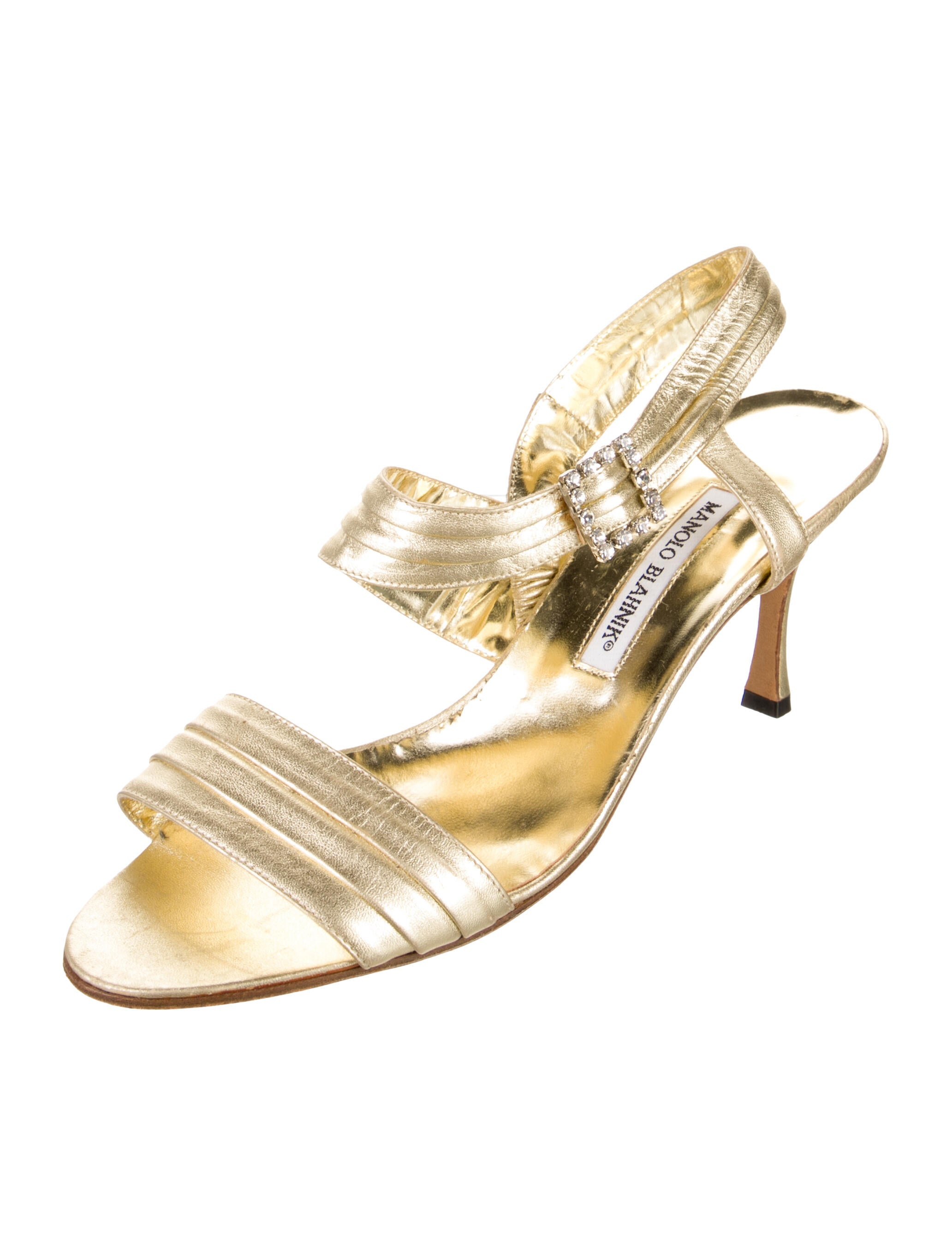 Manolo Blahnik Leather Slingback Sandals