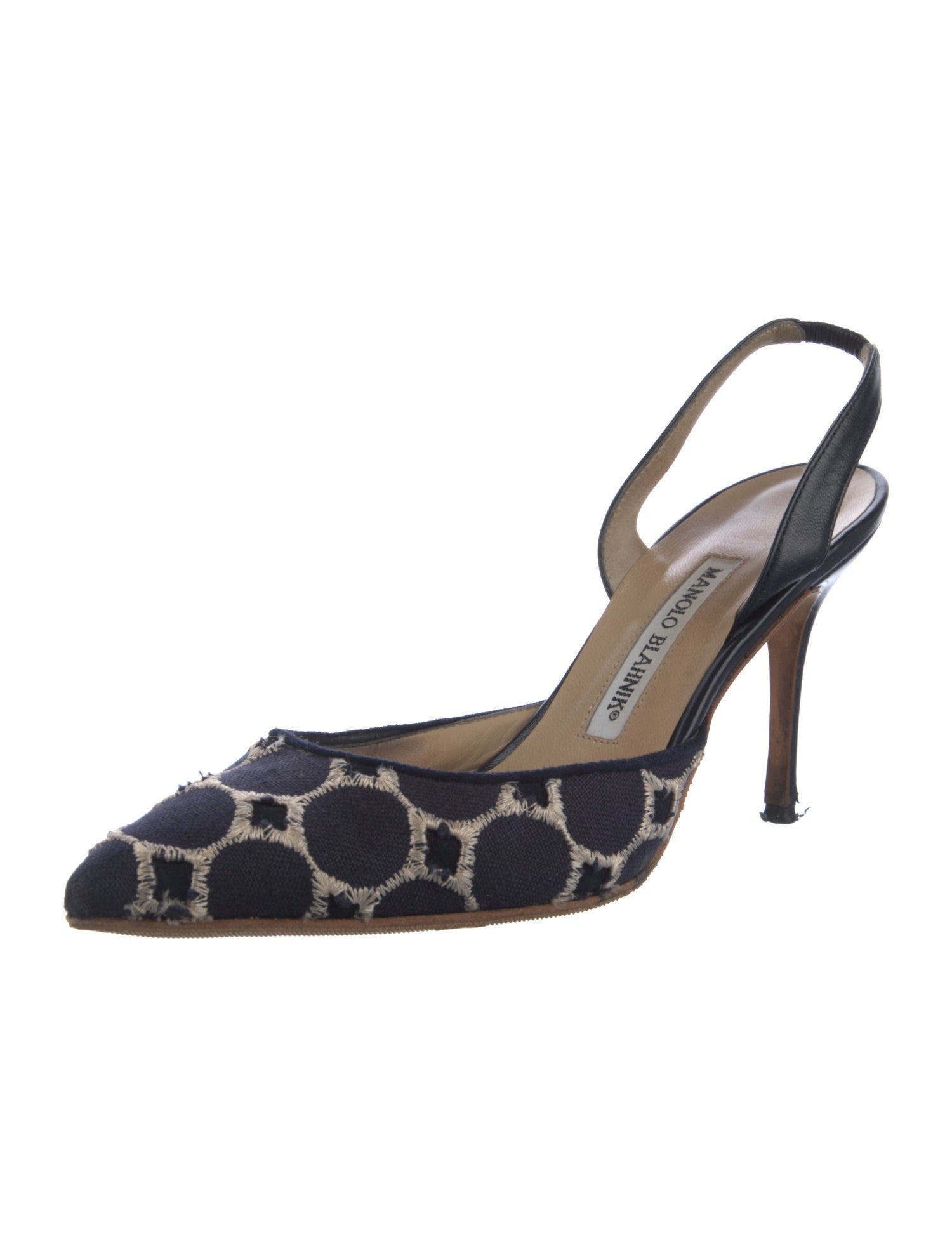 Escarpins Manolo Blahnik à Paillettes Et Bout Ouvert - Occasion - Taille Non Précisée