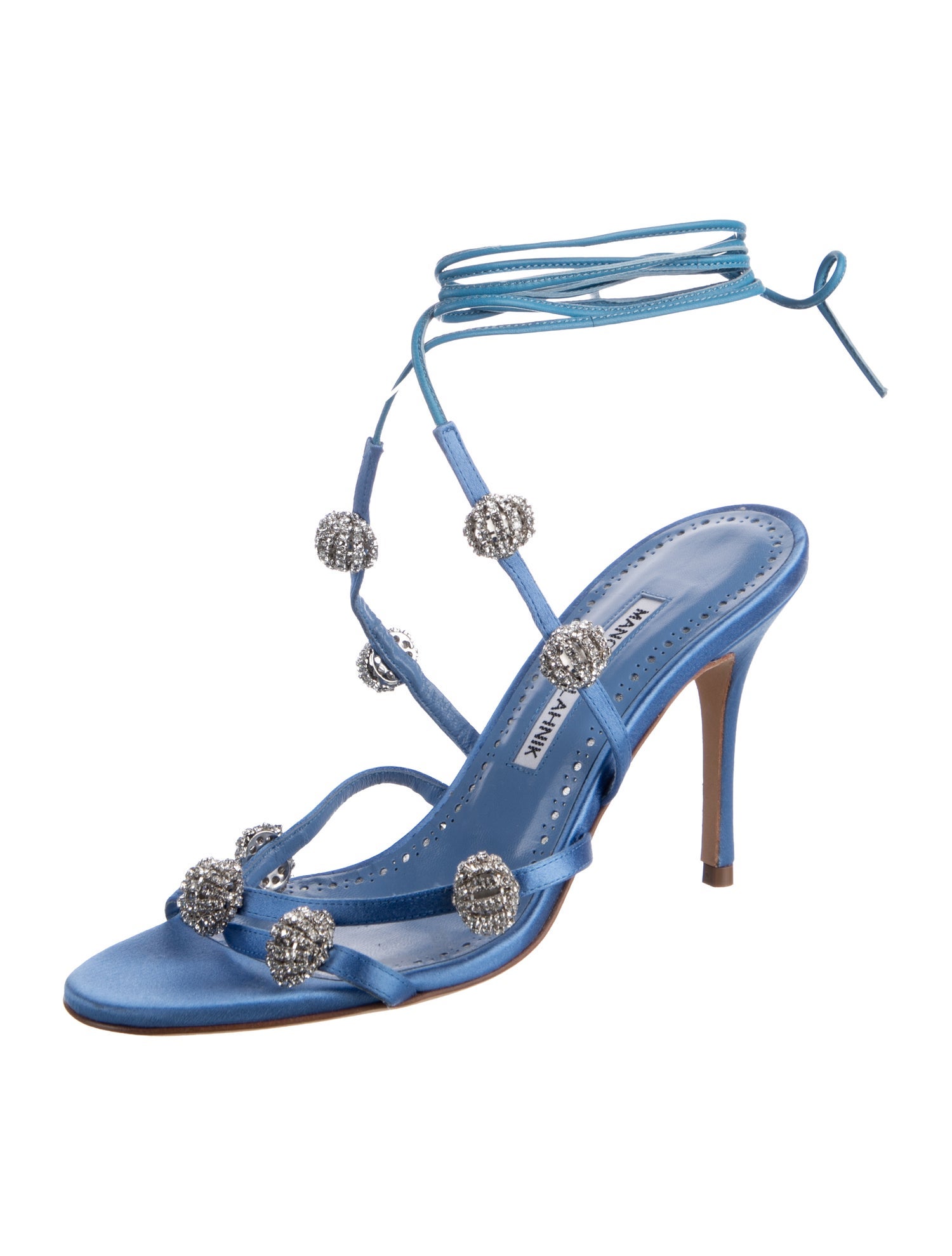 Manolo Blahnik Satin Gladiator Sandals