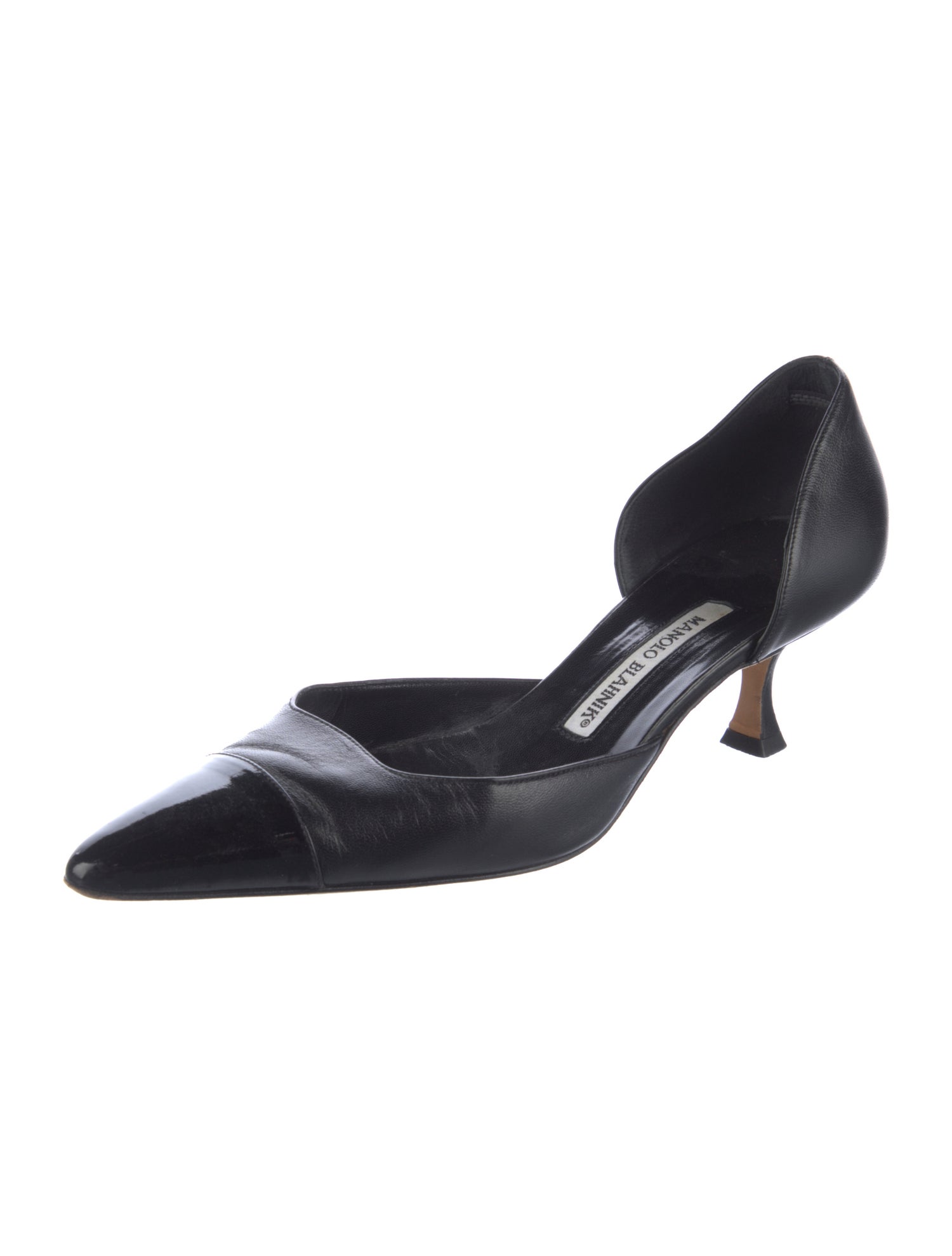 Manolo Blahnik Leather D'Orsay Pumps