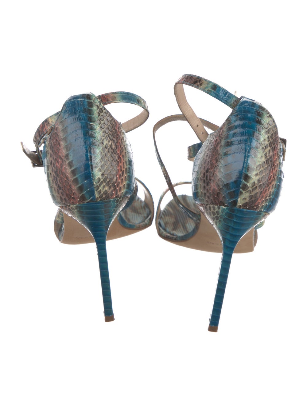 Manolo Blahnik Python Animal Print Sandals - image 4