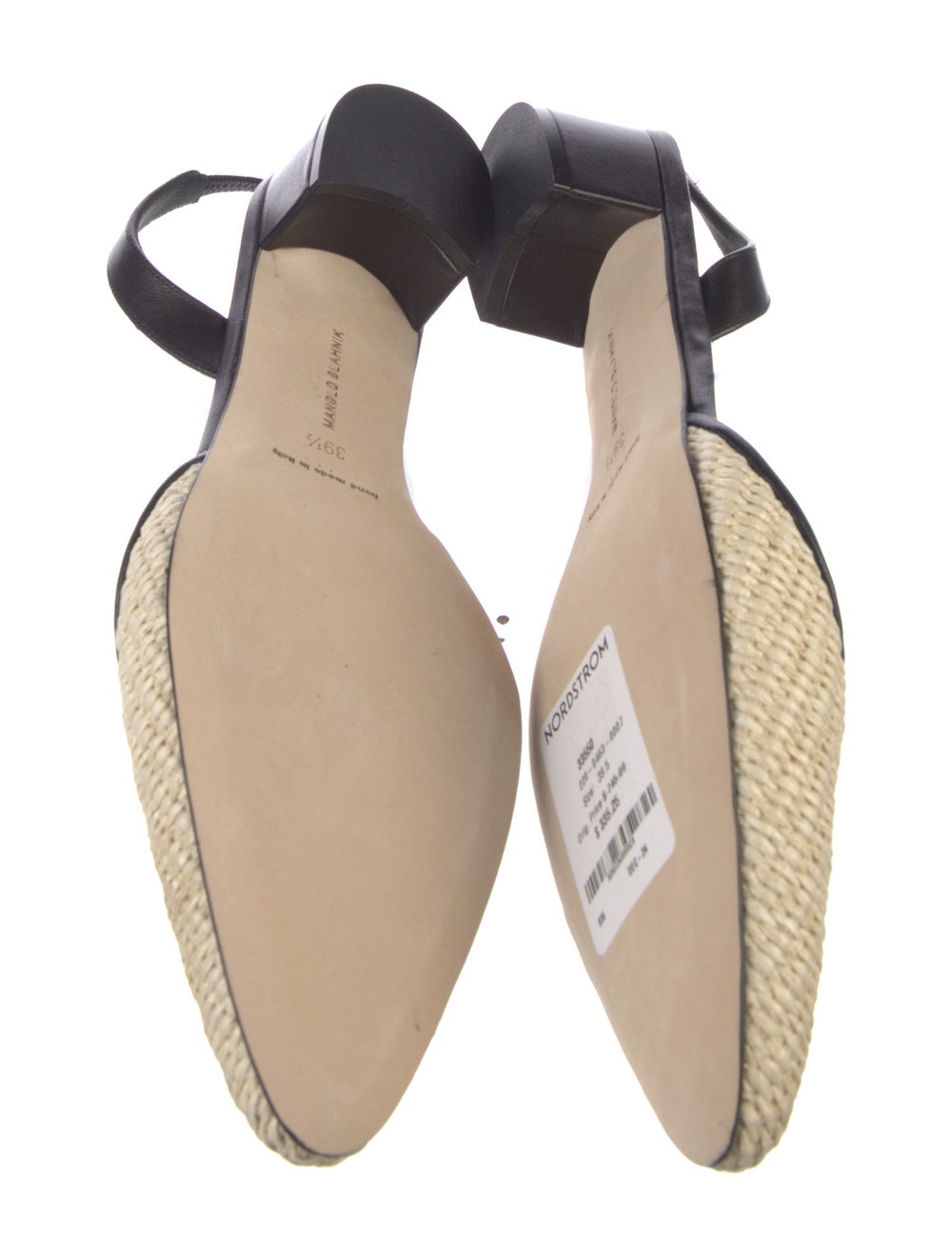 Manolo Blahnik Raffia Colorblock Pattern Slingbac… - image 5