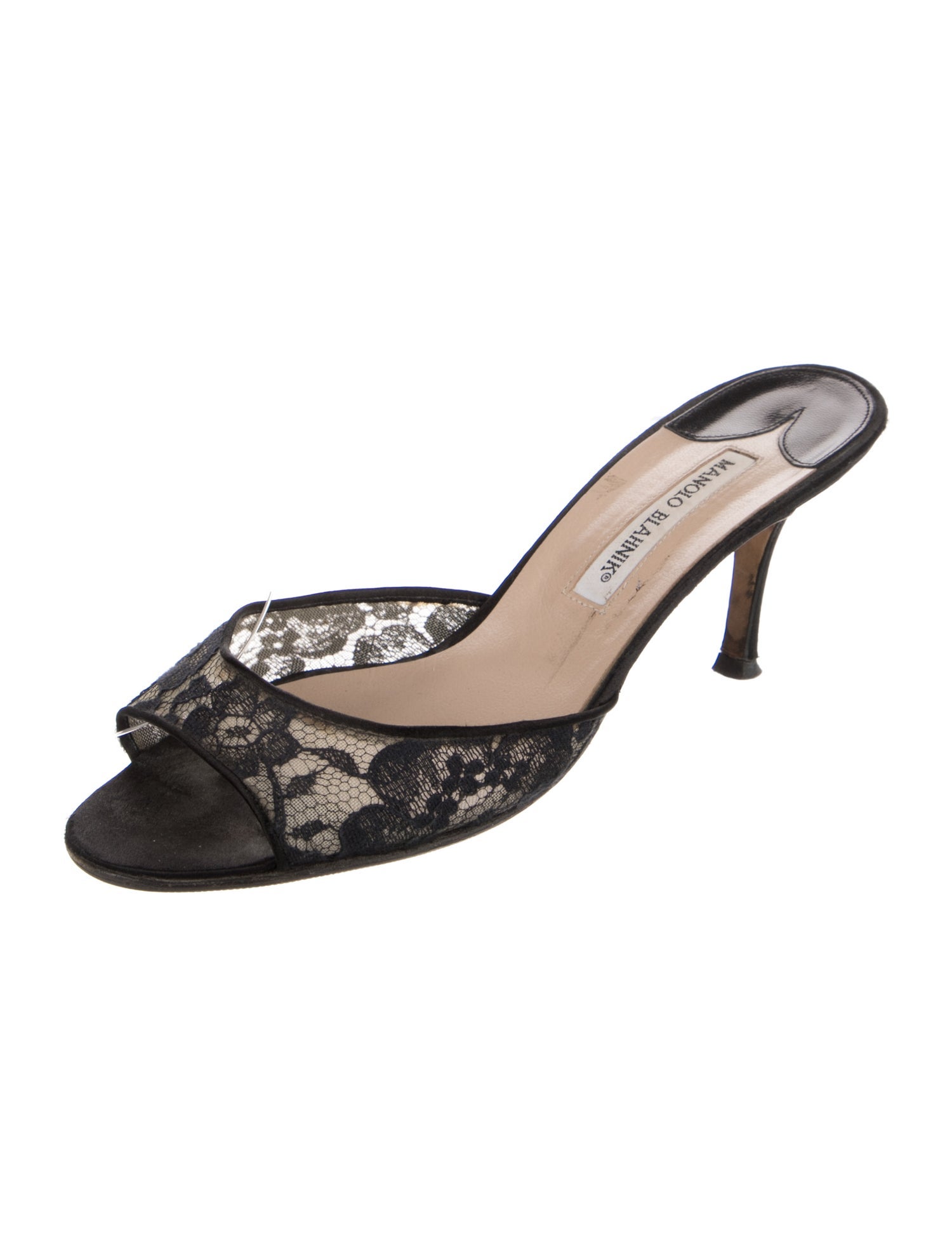 Manolo Blahnik Lace Lace Pattern Mules