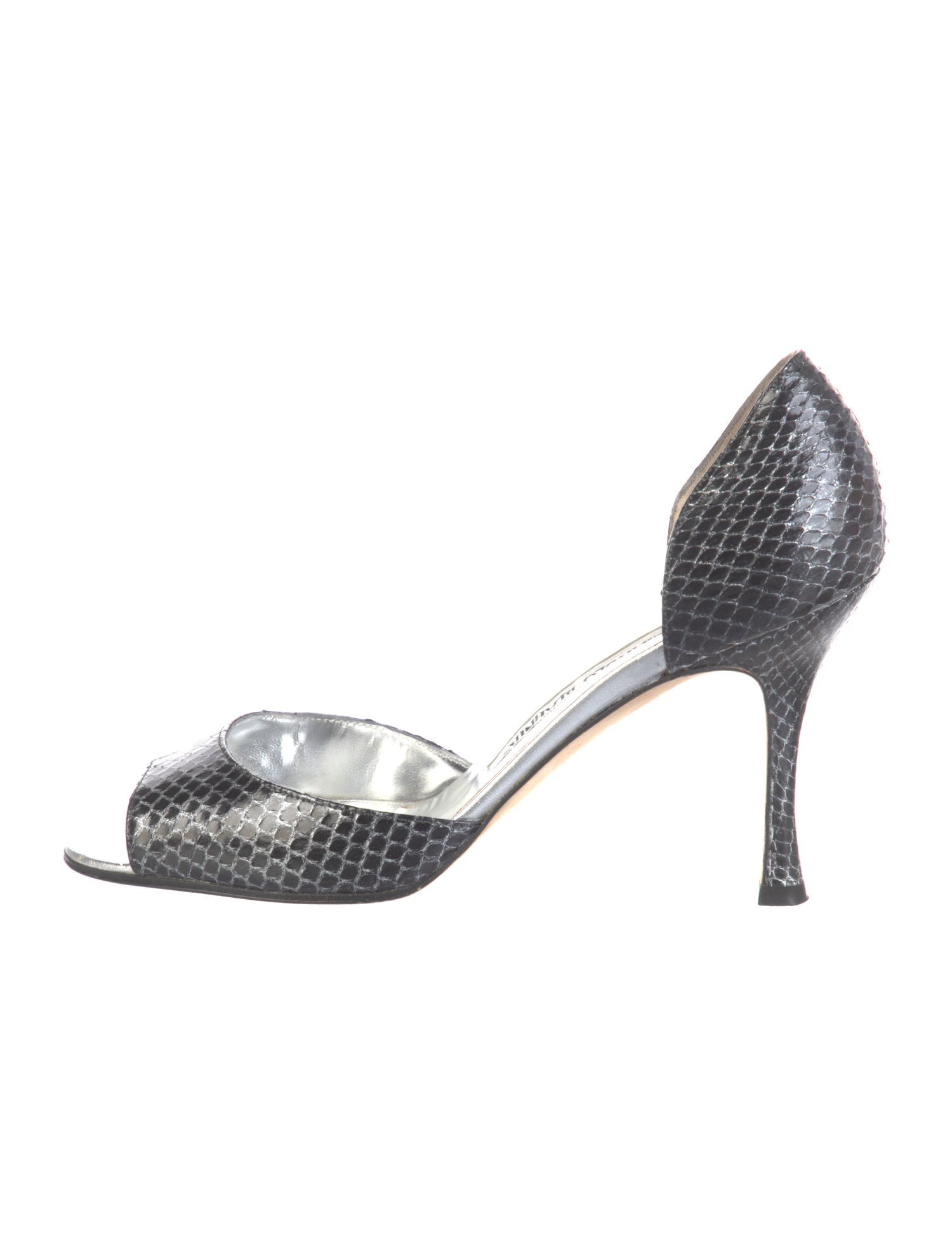 Manolo Blahnik Snakeskin Animal Print D'Orsay Pumps